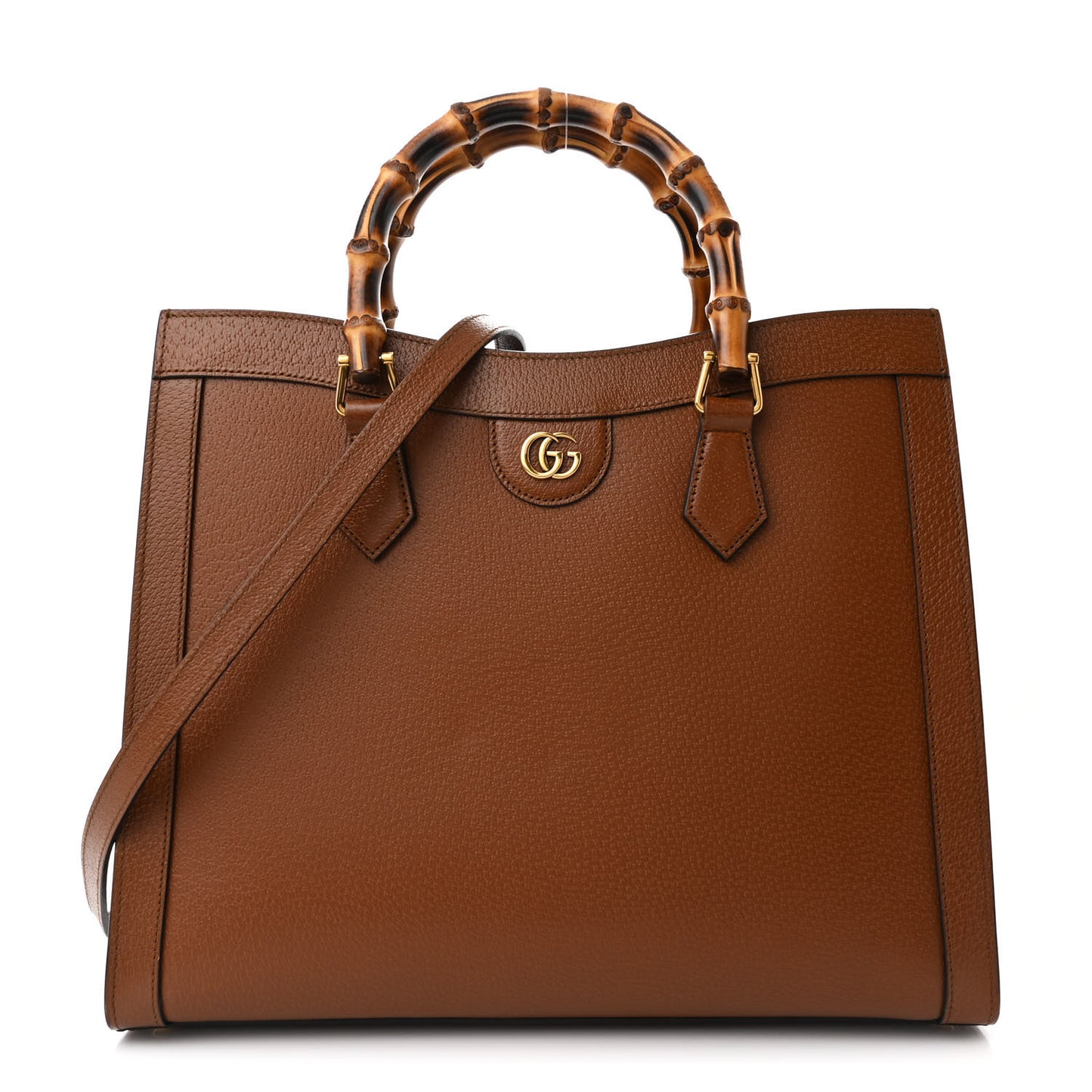 Textured Dollar Calfskin Medium Diana Tote Bag Cuir Black