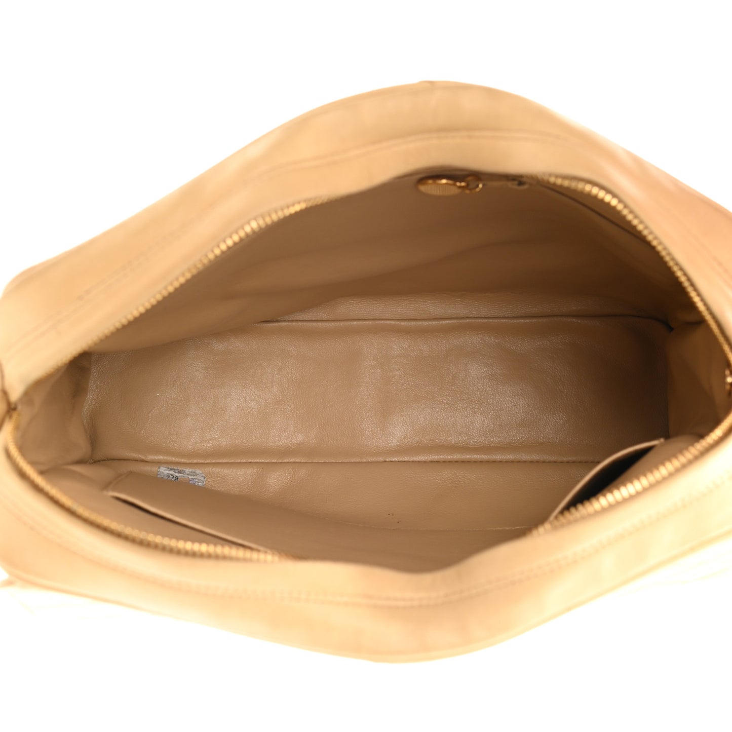 Lambskin Quilted Flap Camera Case Beige Clair