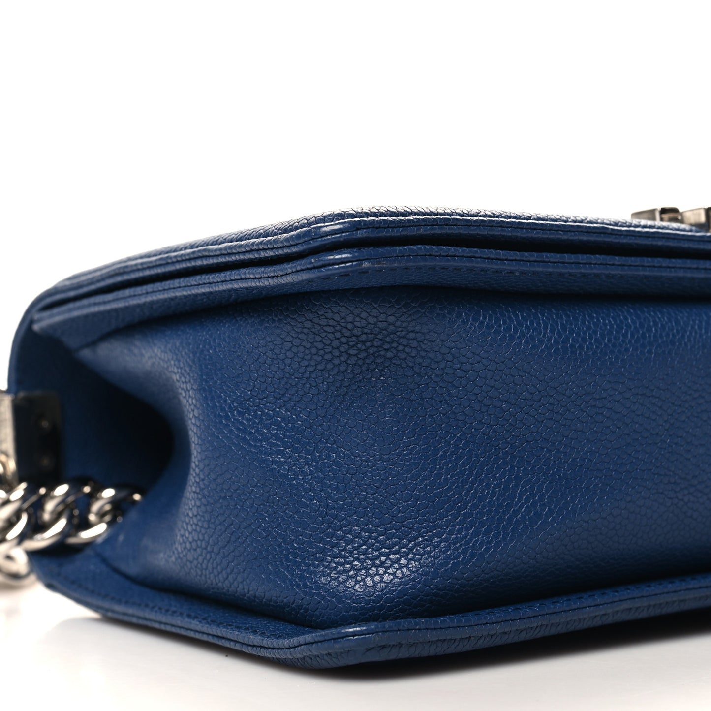 Caviar Quilted Medium Boy Flap Dark Blue