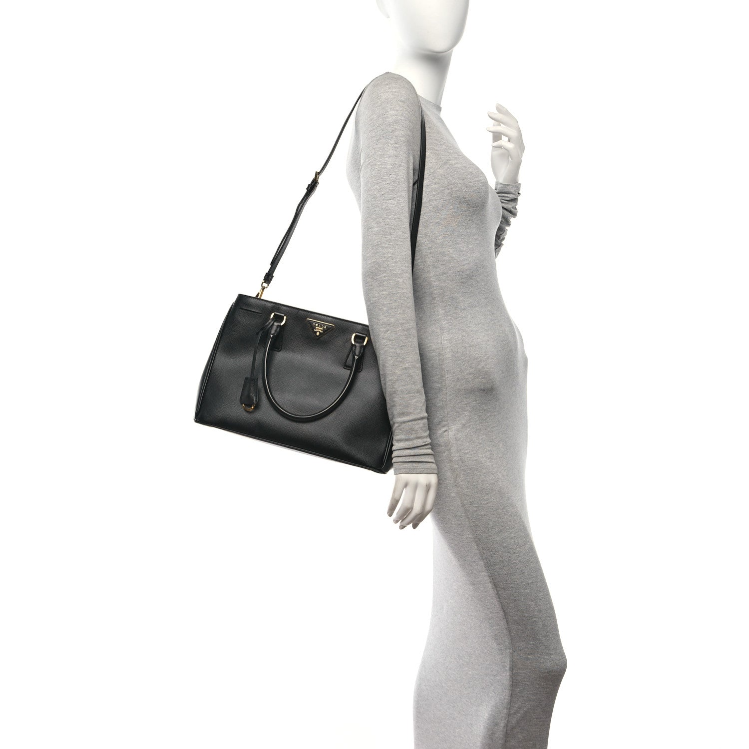 Prada Saffiano Lux Medium Tote Black 2 of 12
