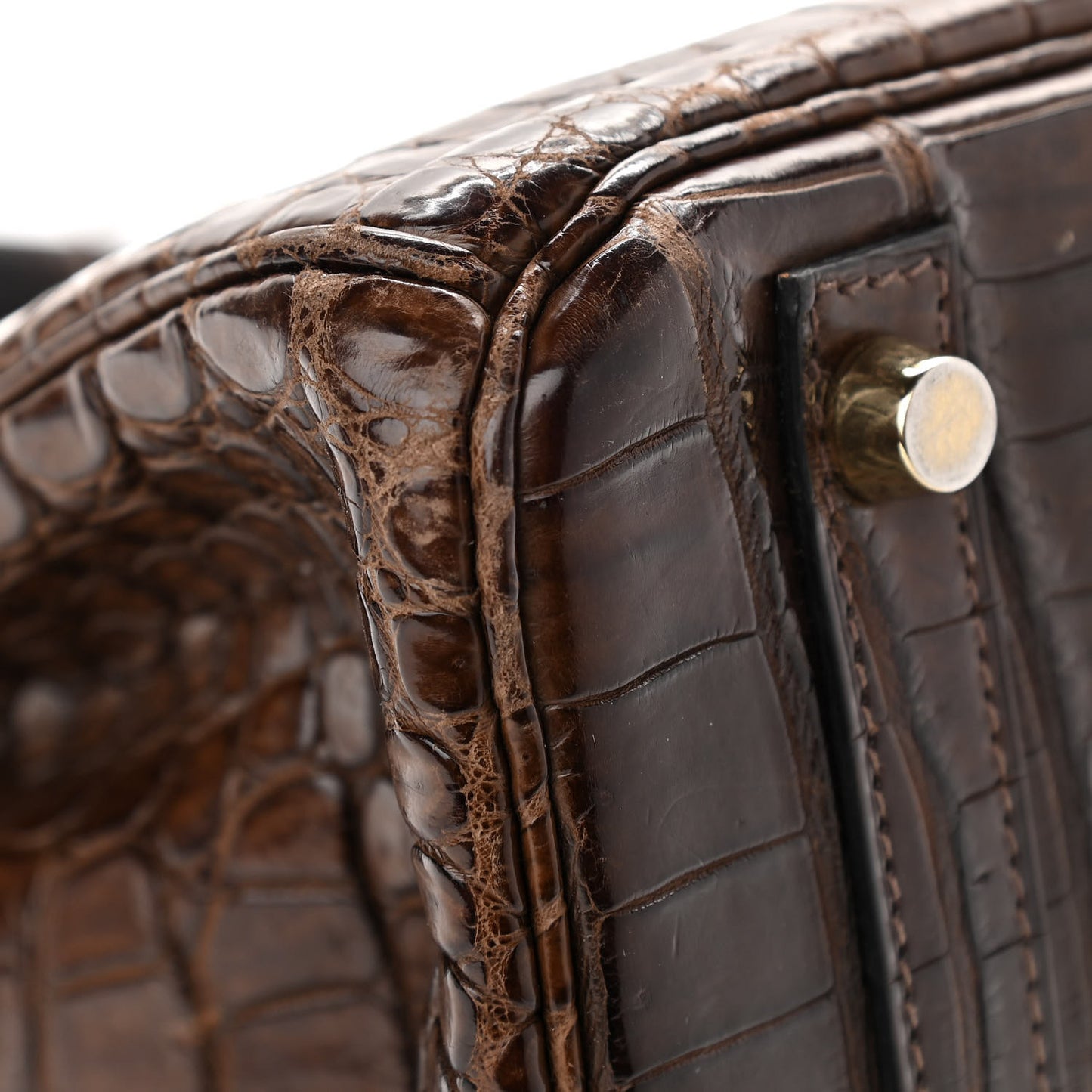 Shiny Porosus Crocodile Birkin 30 Havane