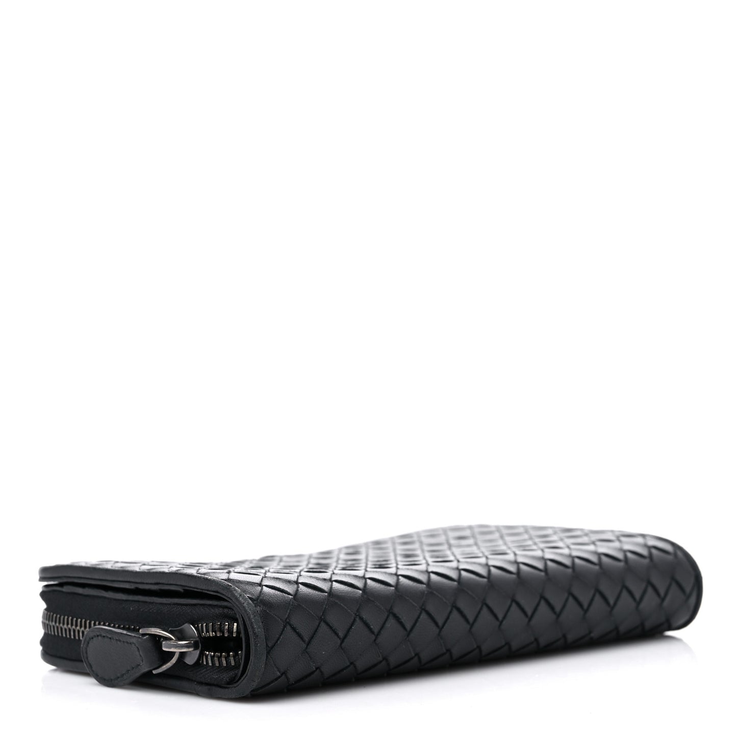 Nappa Intrecciato Zip Around Wallet Black