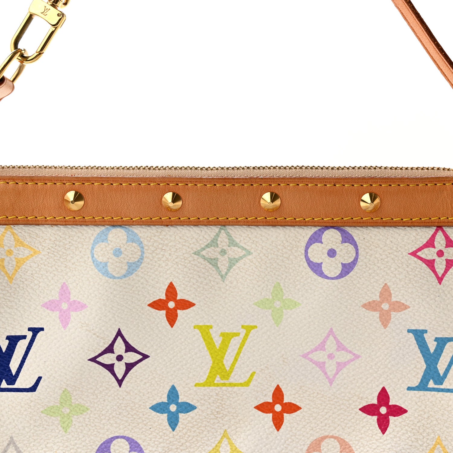 Louis Vuitton Monogram Multicolor Pochette Accessories White 9 of 17