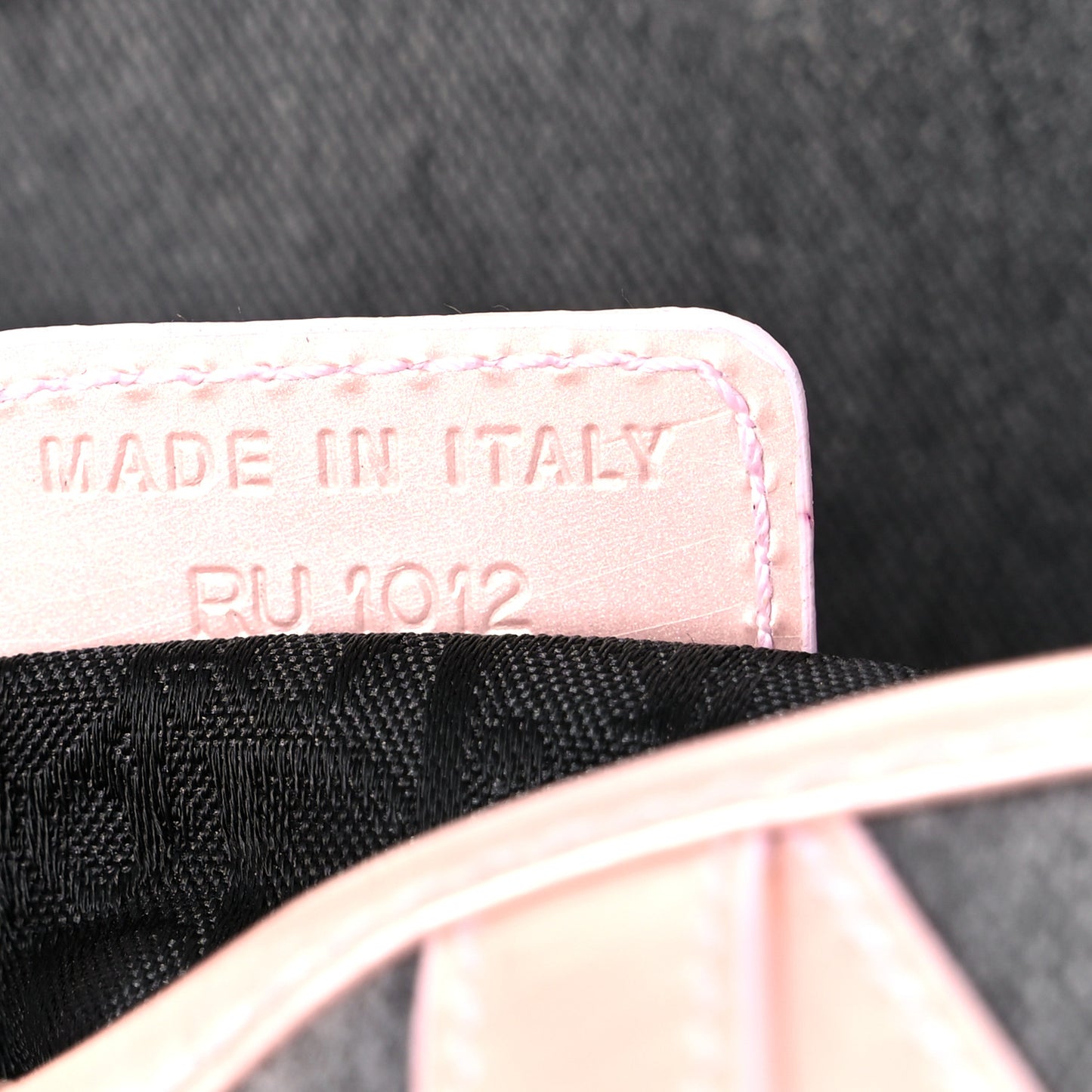 Patent Denim Jeans Saddle Bag Grey Pink