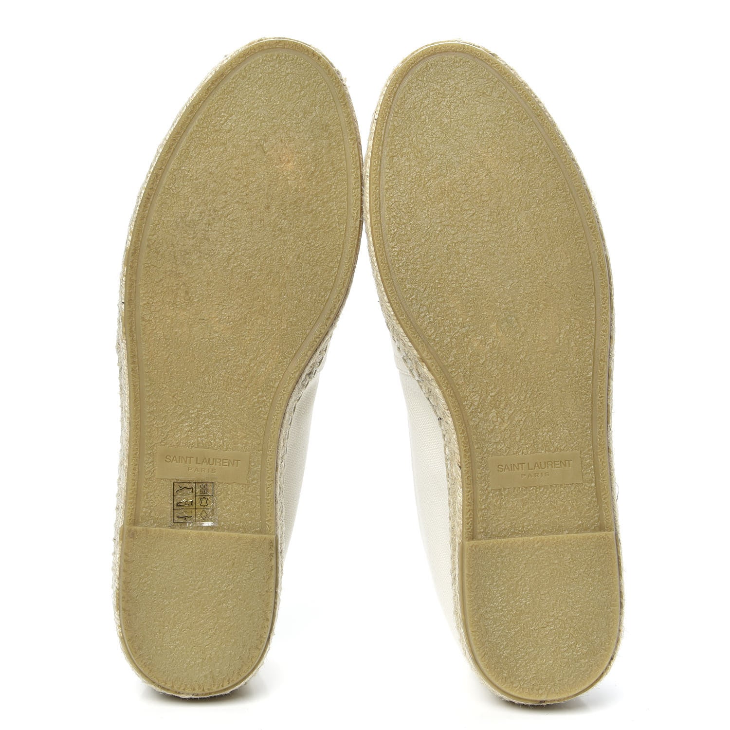 Saint Laurent Canvas Elba Logo Embroidered Espadrilles 41.5 Panna 5 of 9