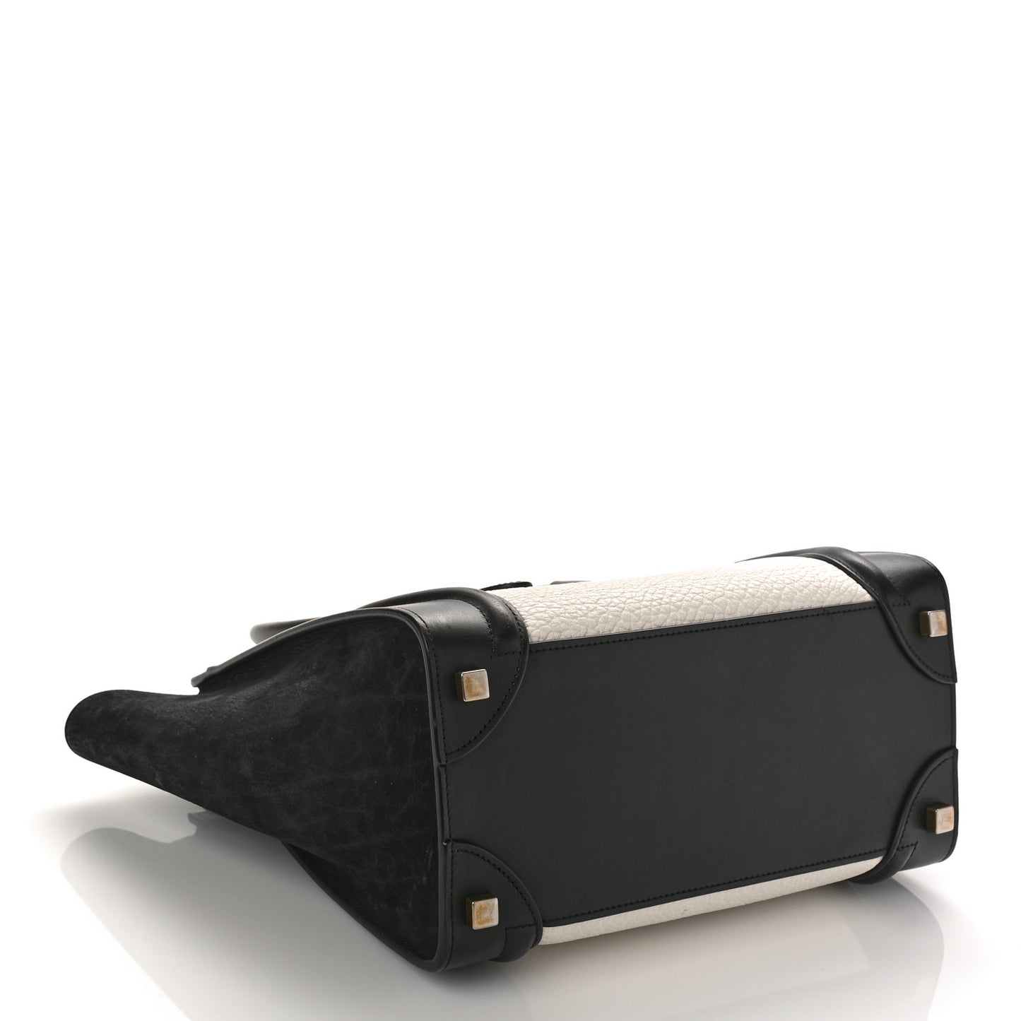 Bullhide Calfskin Nubuck Bi-Color Luggage Black White