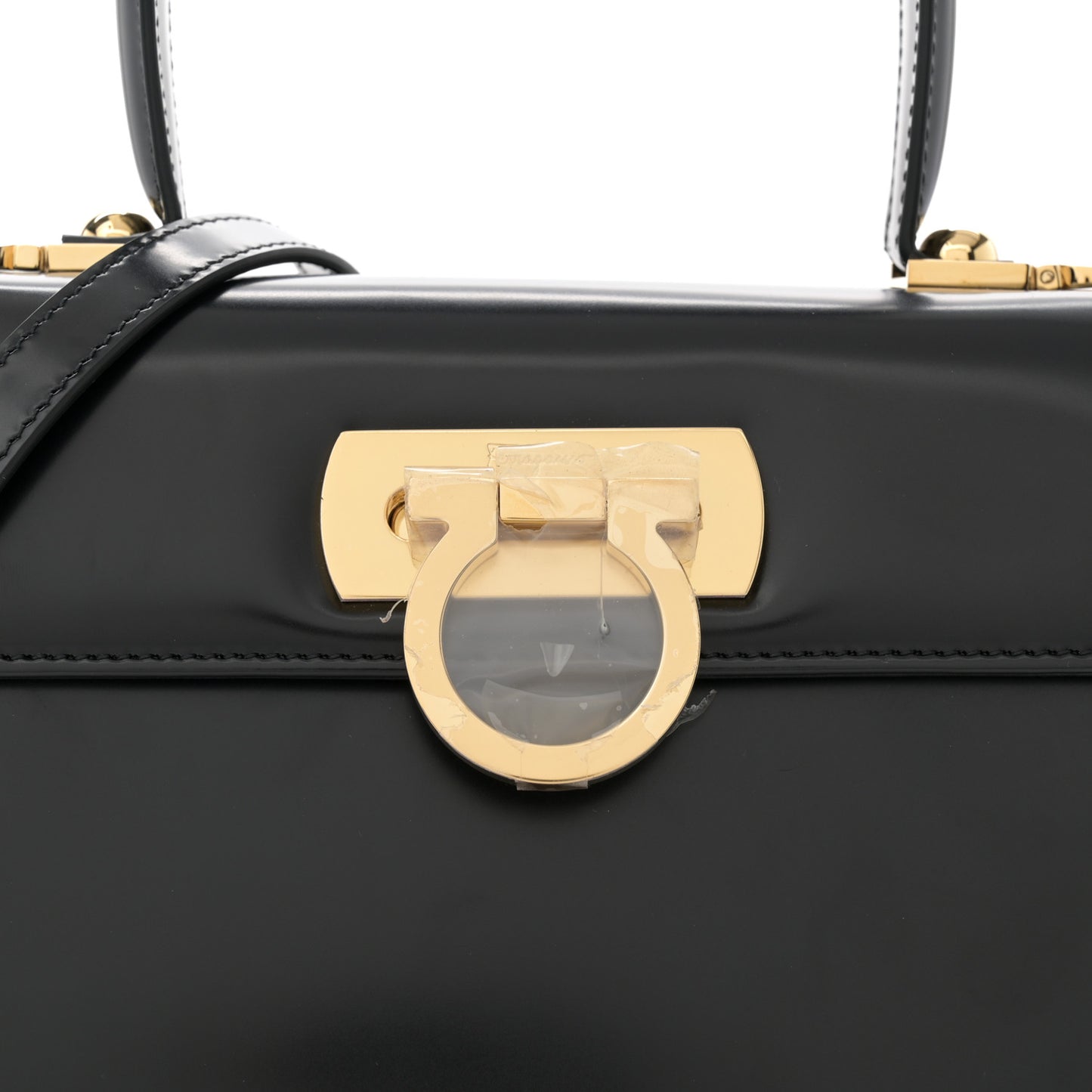 Brushed Off Calfskin Medium Iconic Top Handle Black