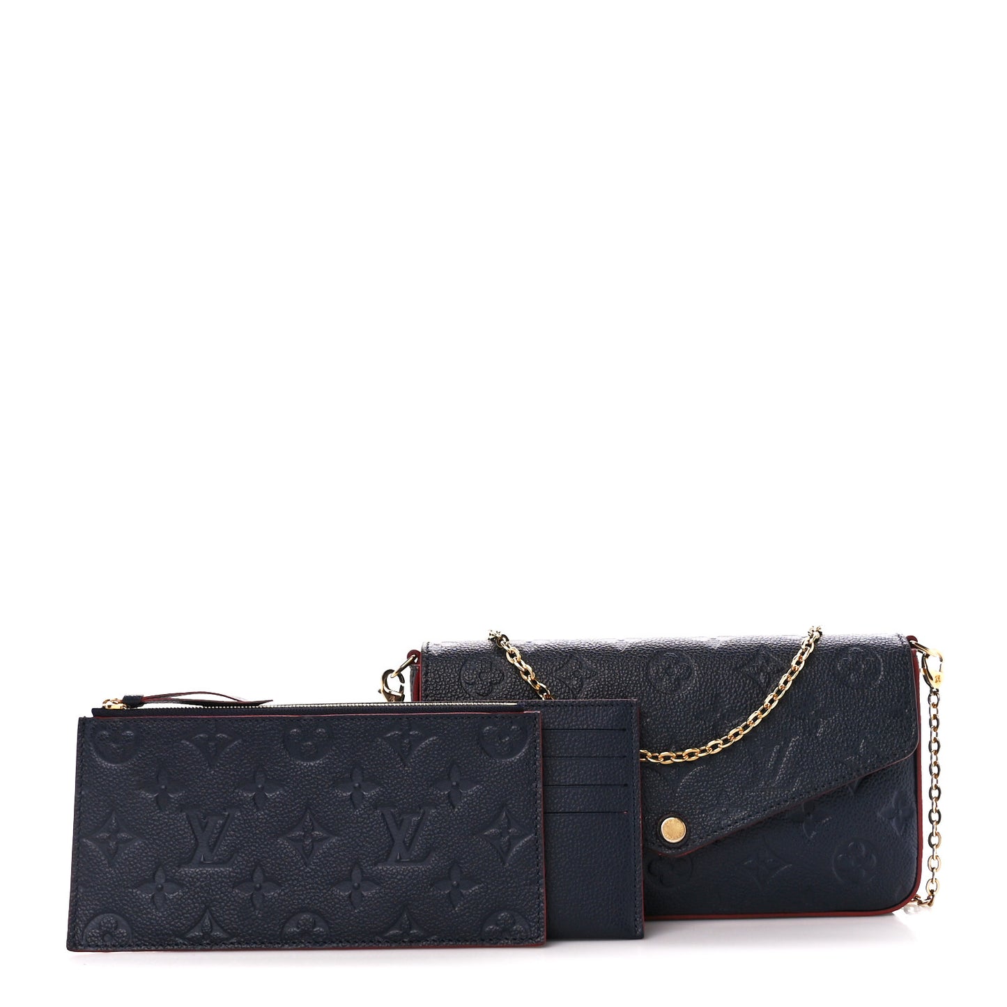 Empreinte Pochette Felicie Chain Wallet Marine Rouge