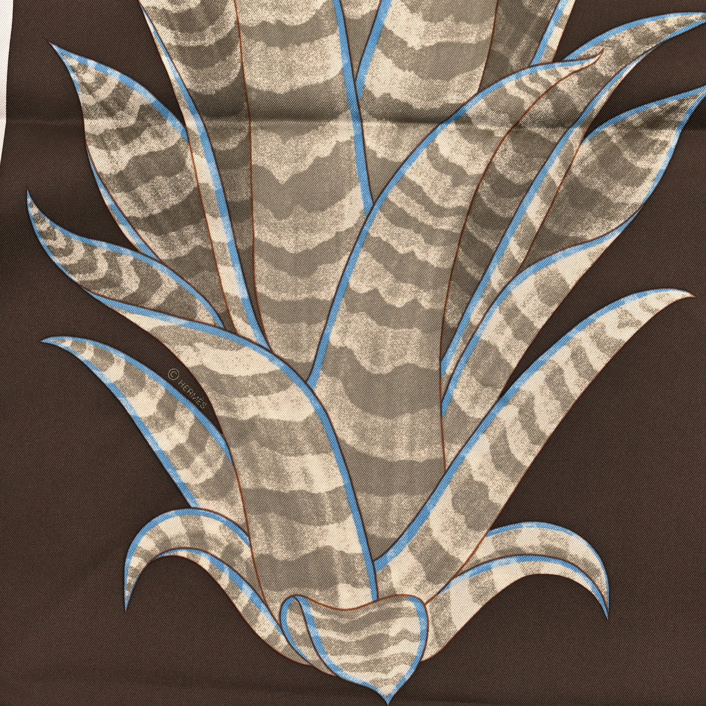 Silk Index Bromeliaceae Scarf 90 Ebene Bleu Miel
