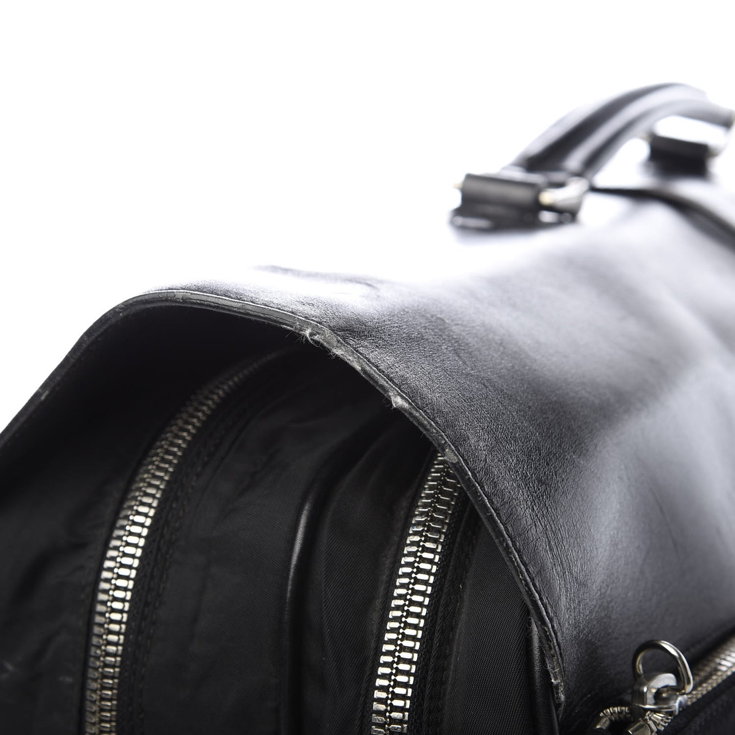 Soft Calfskin Tessuto Nylon Travel Bag Black