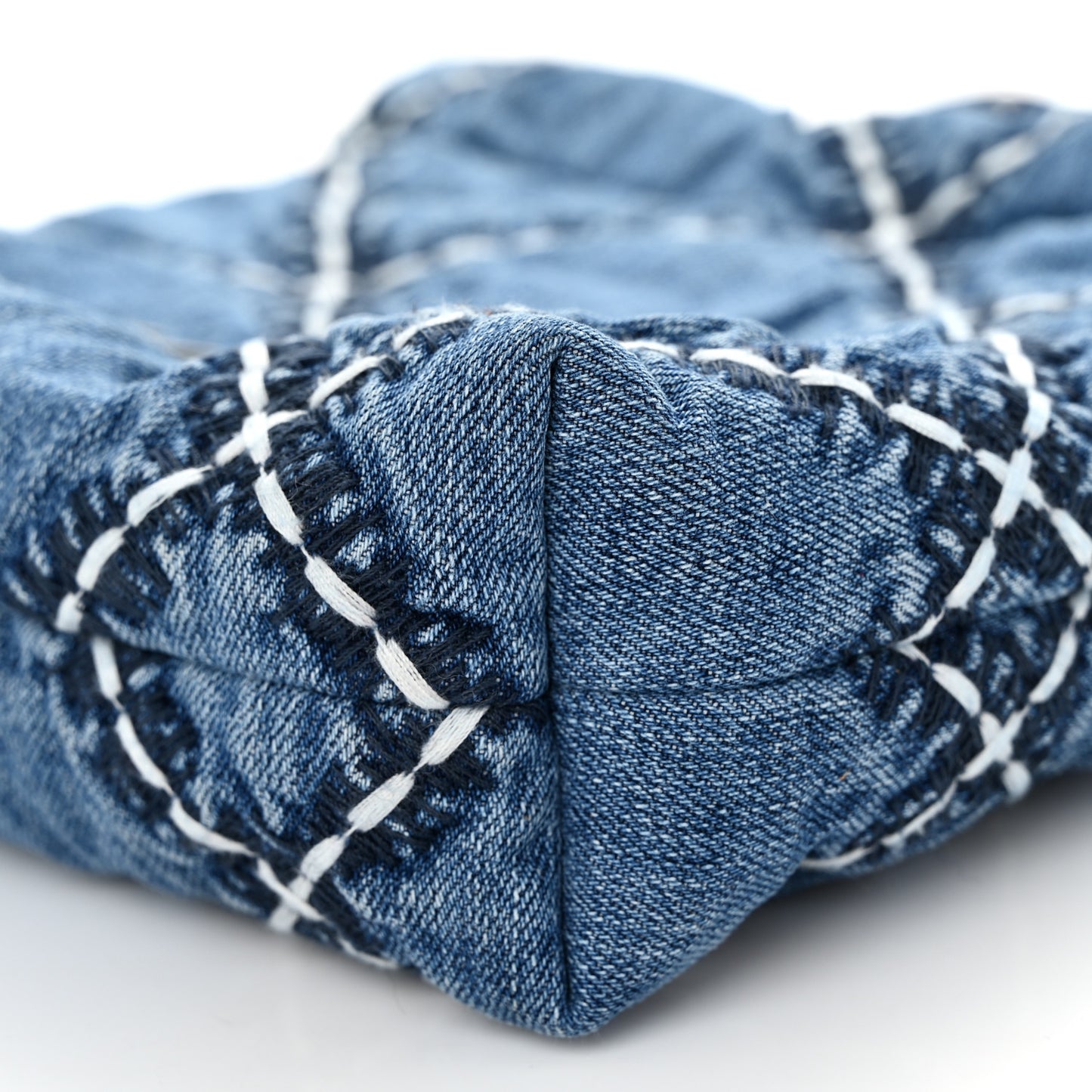 Denim Stitched Quilted Mini Chanel 22 Blue
