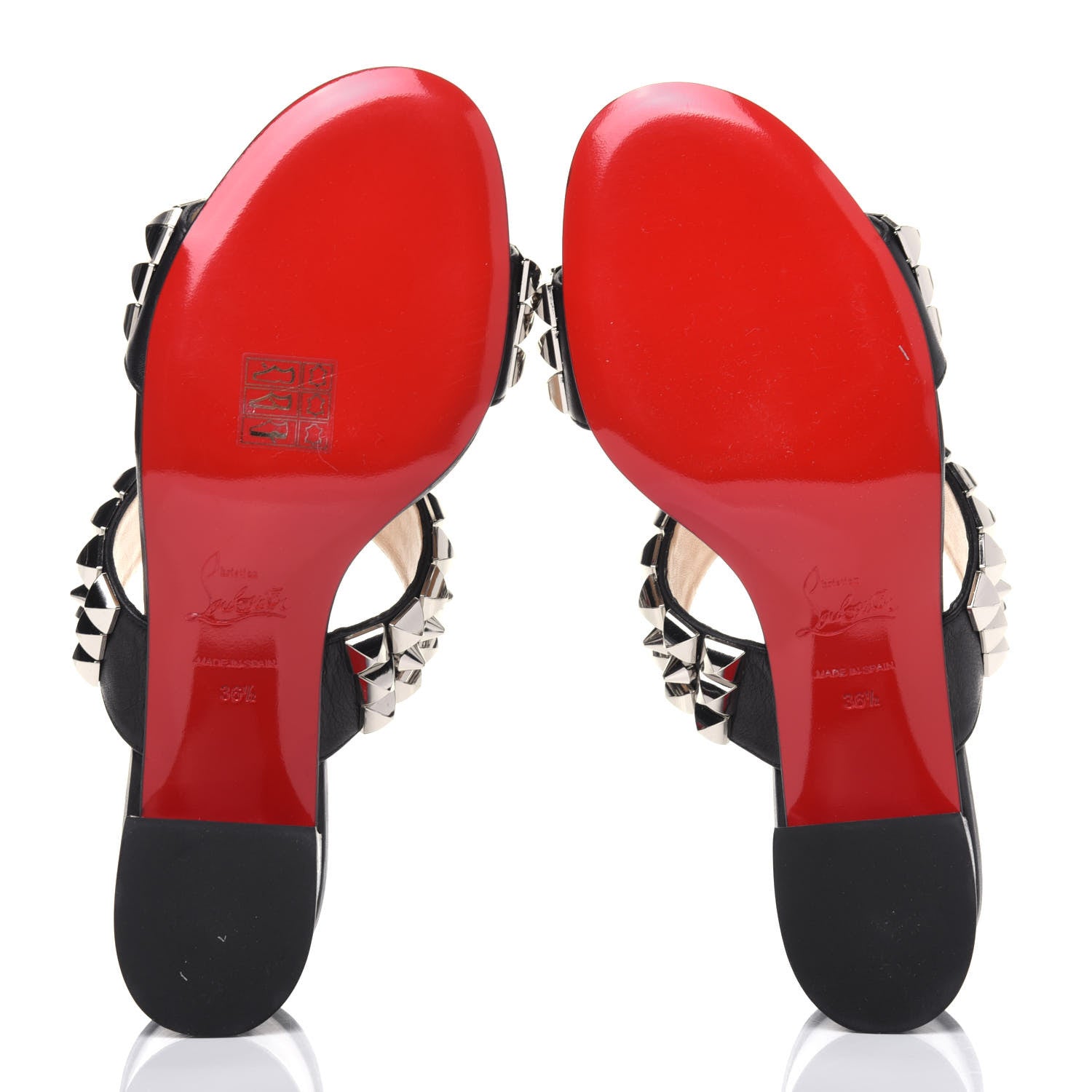 Christian Louboutin Calfskin Studded Tina Goes Mad 55 Slide Sandals 36.5 Black 5 of 9