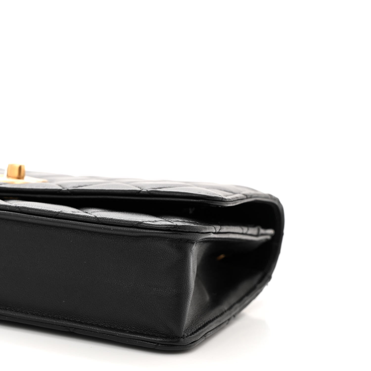 Chanel Lambskin Quilted CC Pearl Crush Wallet on Chain WOC Black 11 of 12