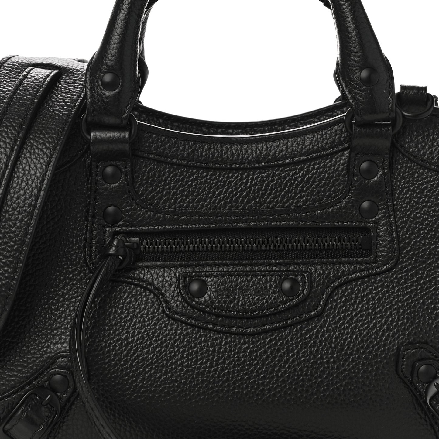 Grained Calfskin Neo Classic Black Hardware Mini City Black