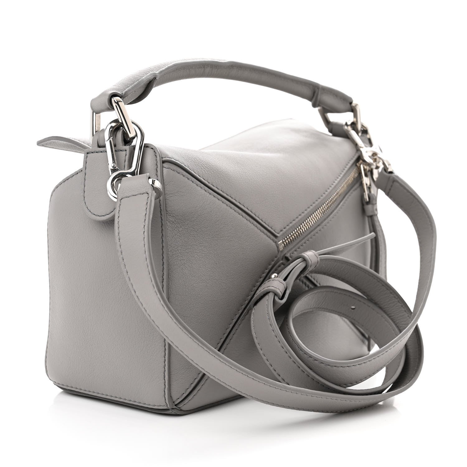 Loewe Calfskin Small Puzzle Bag Pearl Grey 3 of 11
