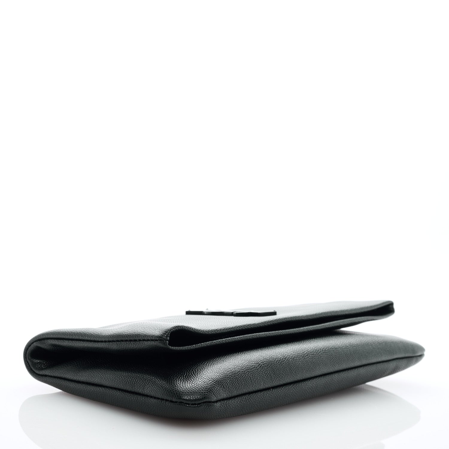 Saint Laurent Grain De Poudre West Hollywood Monogram Fold Over Clutch Black 4 of 6