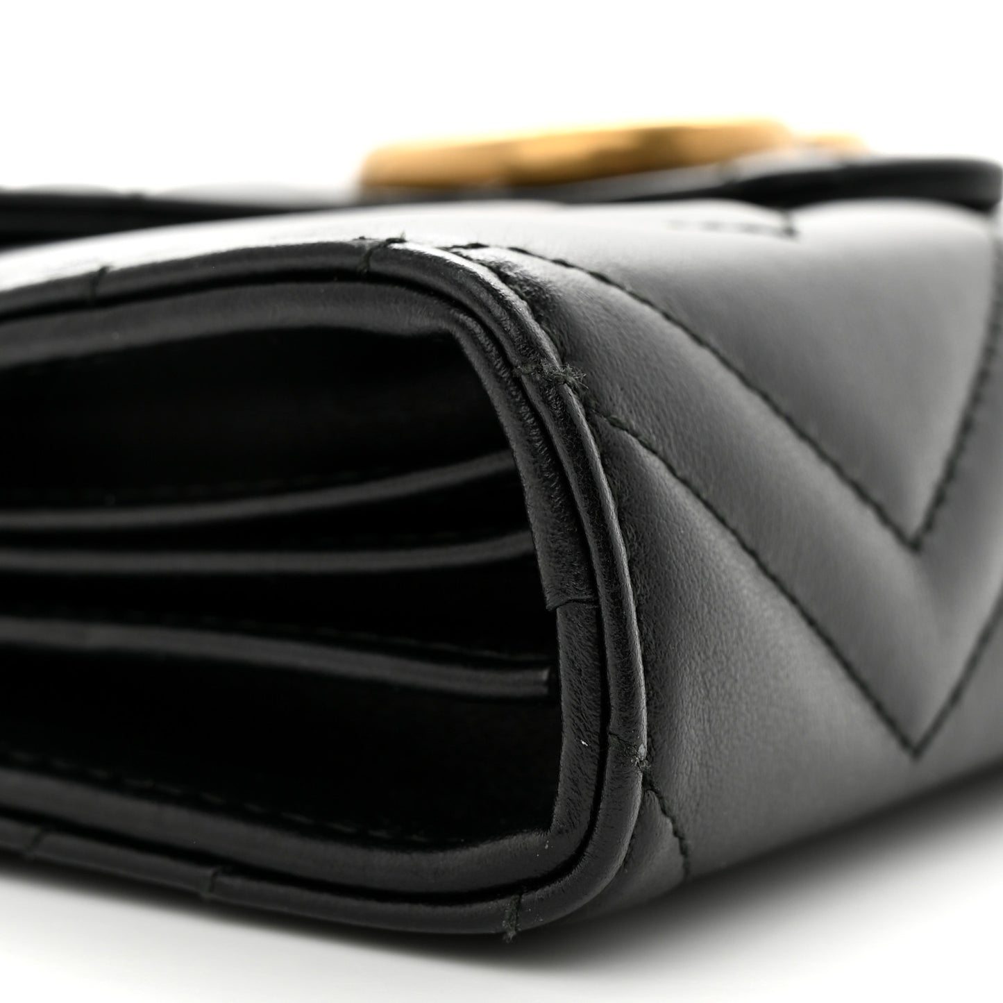 Calfskin Matelasse GG Marmont Chain Wallet Black