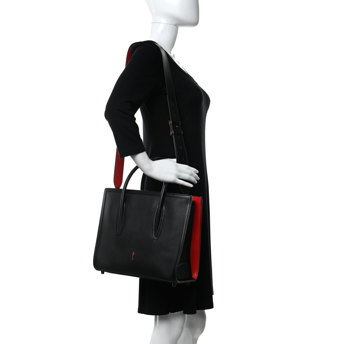 Calfskin Empire Patent Studded Medium Paloma Black