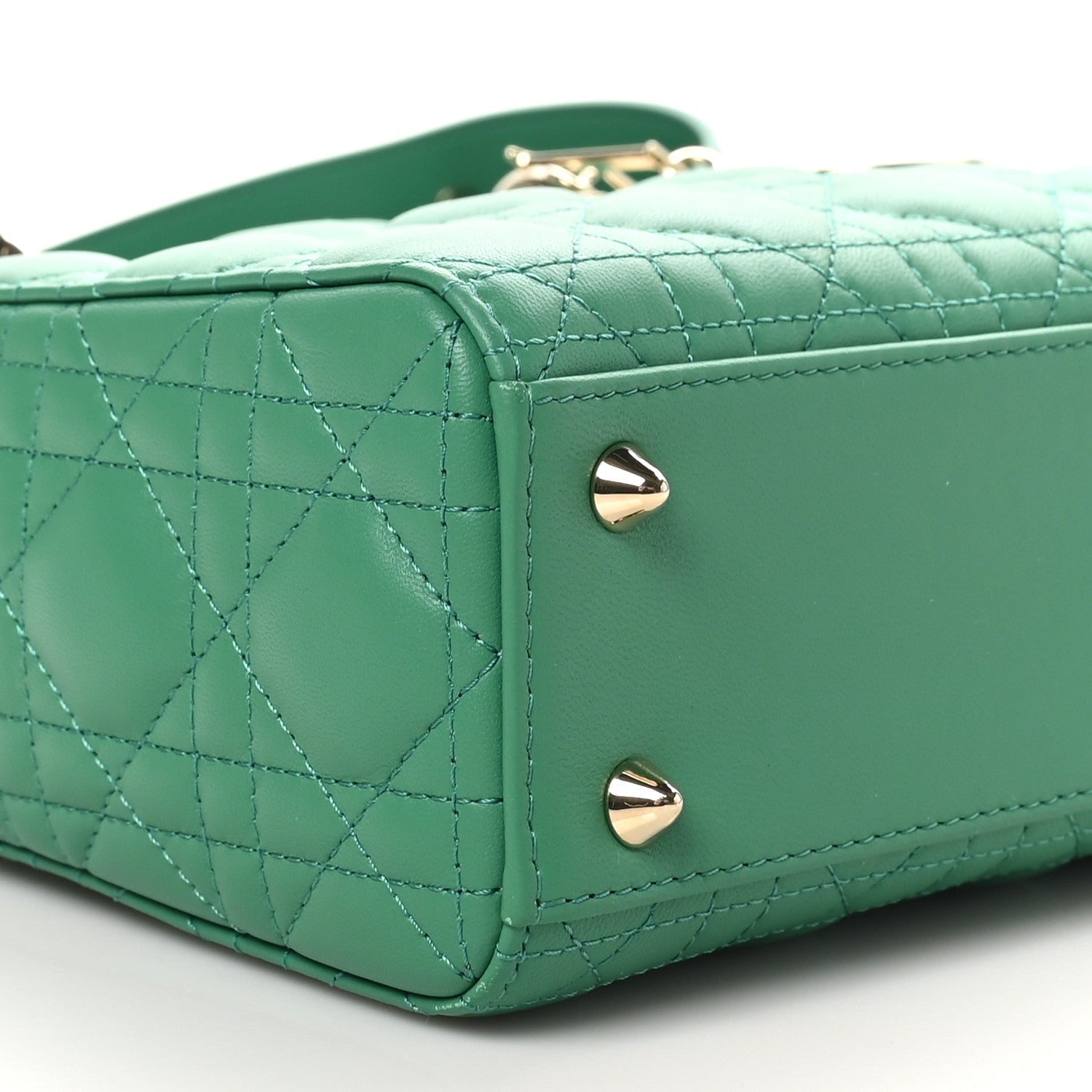 Christian Dior Lambskin Cannage Small My ABCDior Lady Dior Green 9 of 10