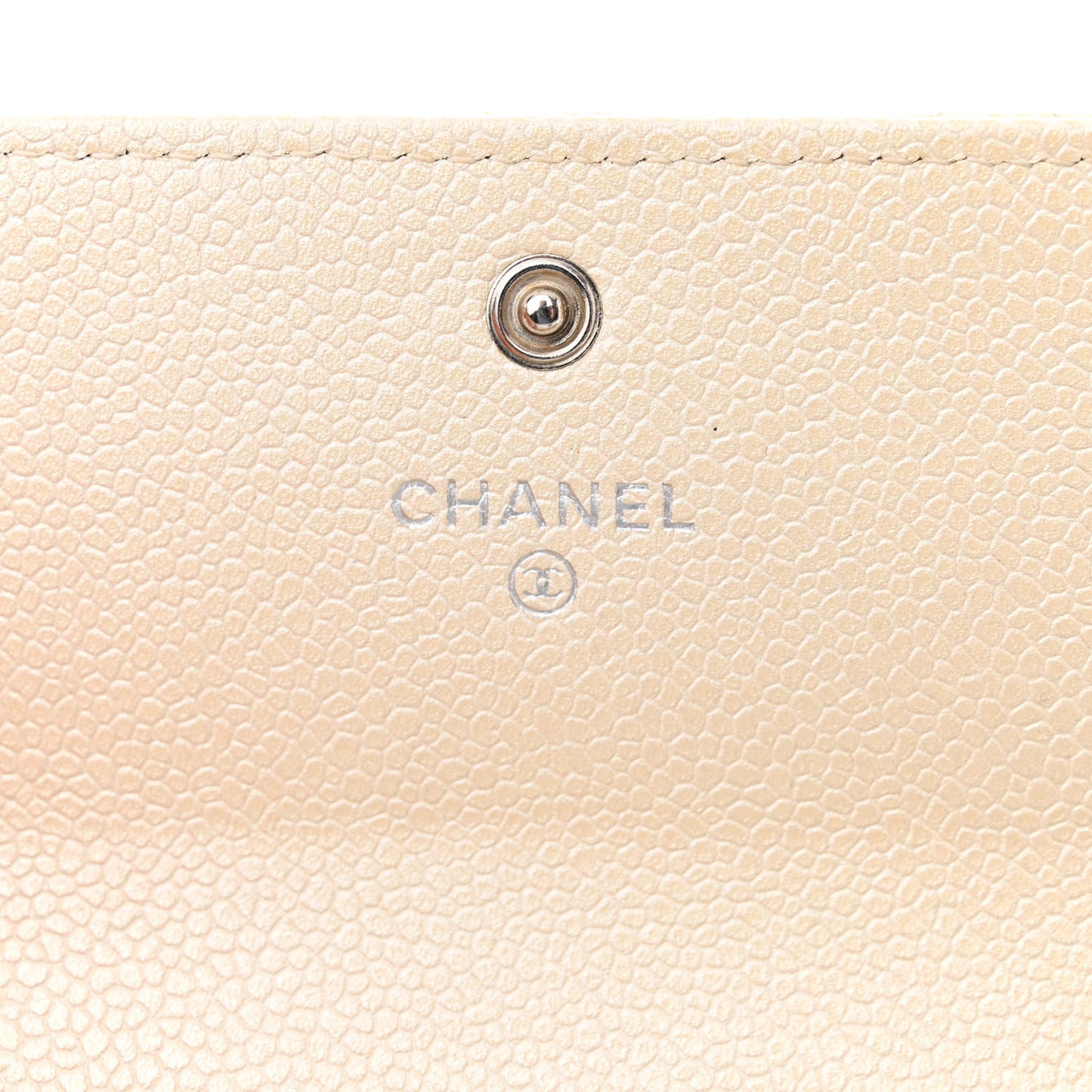 Caviar Quilted Large Flap Wallet Ivory