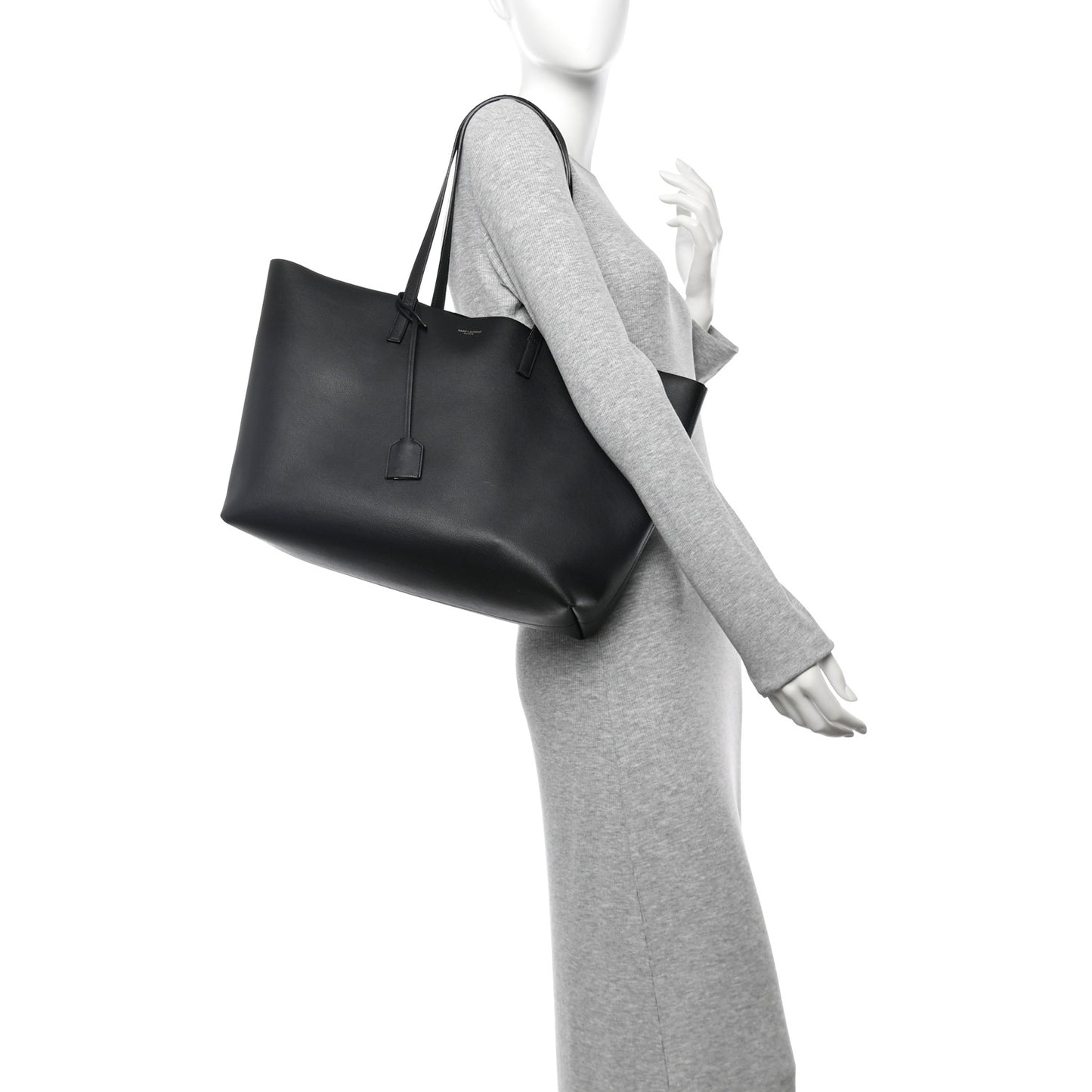 Calfskin Large Shopping Tote Black