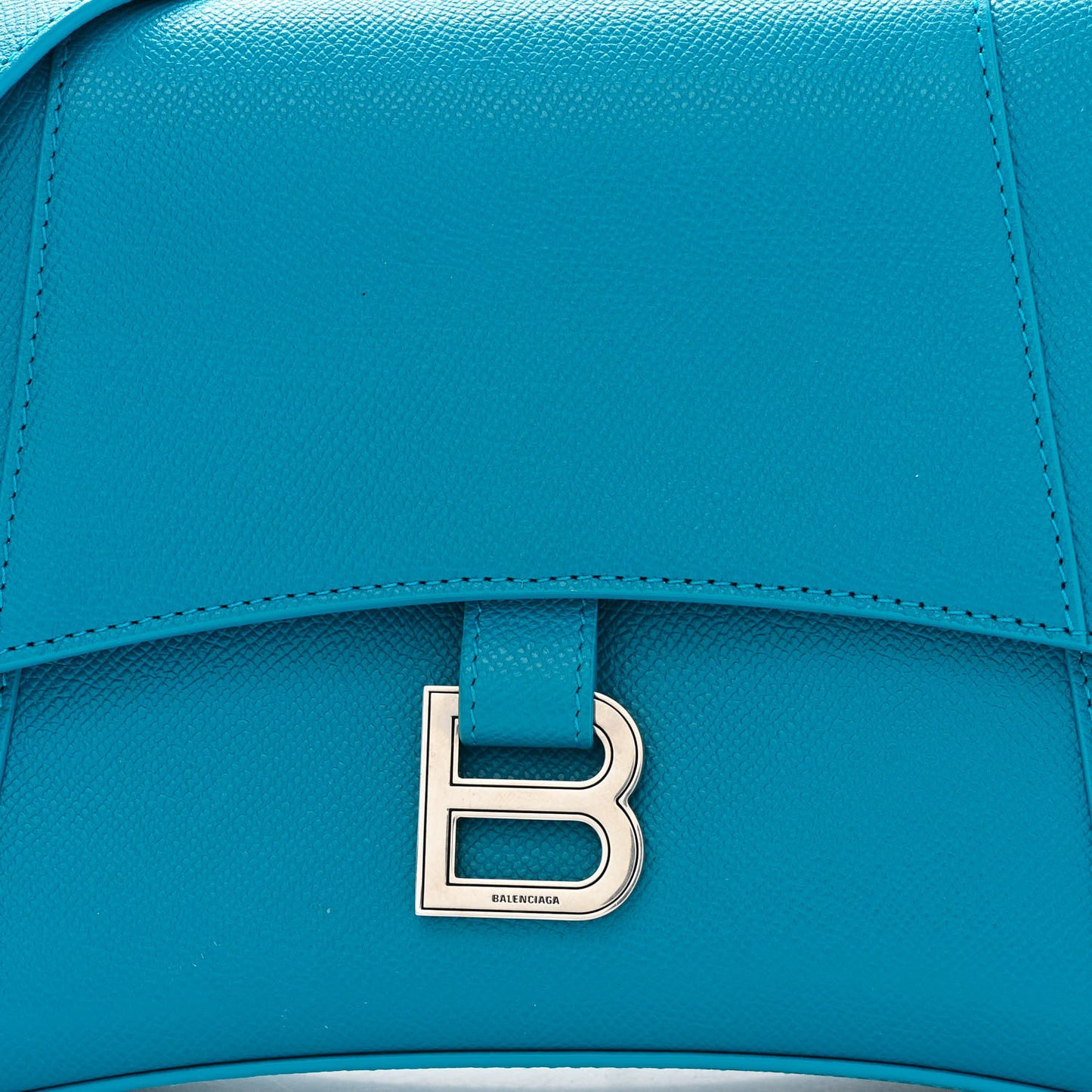Grained Calfskin Small Downtown Shoulder Bag Turquoise