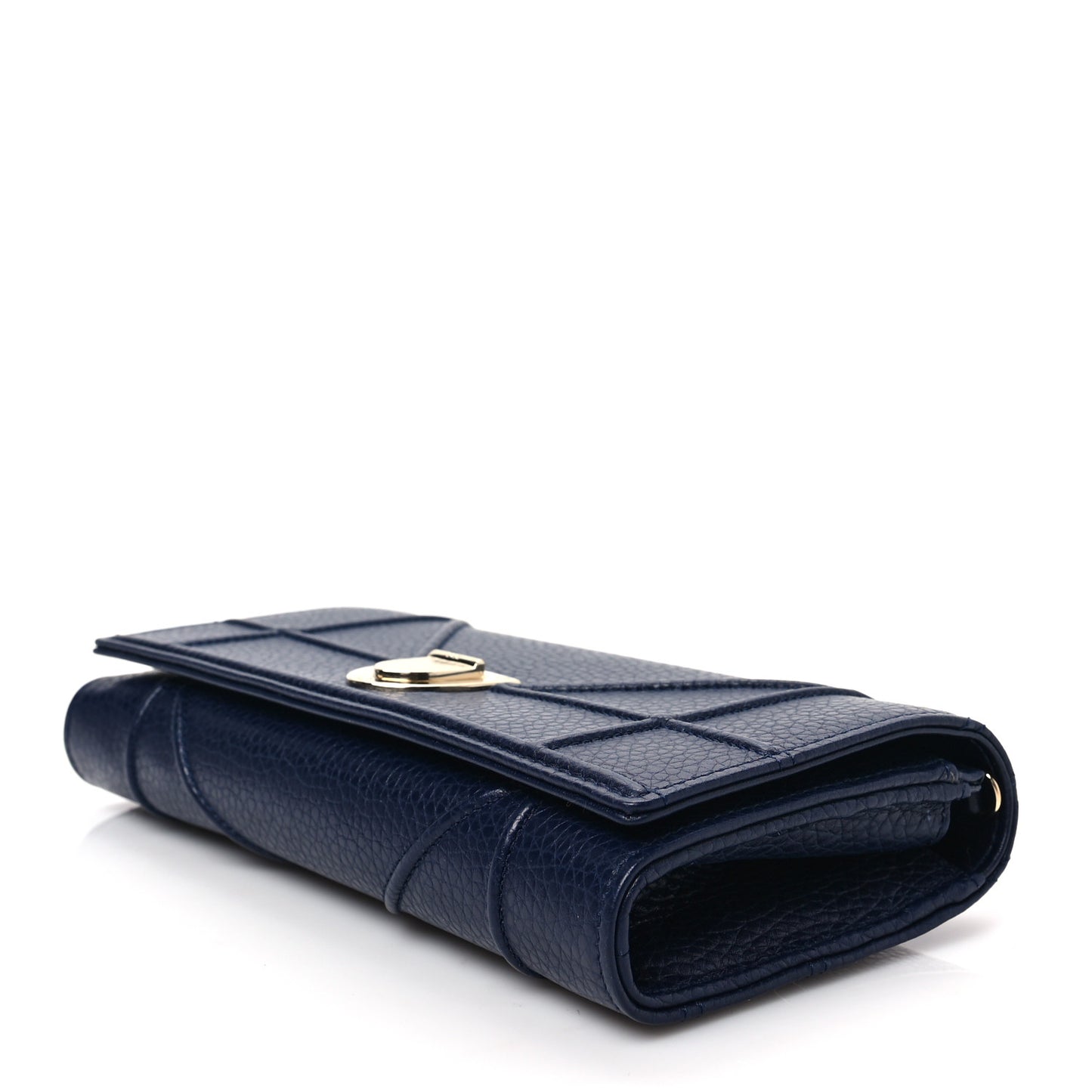 Grained Calfskin Diorama Croisiere Chain Wallet Blue