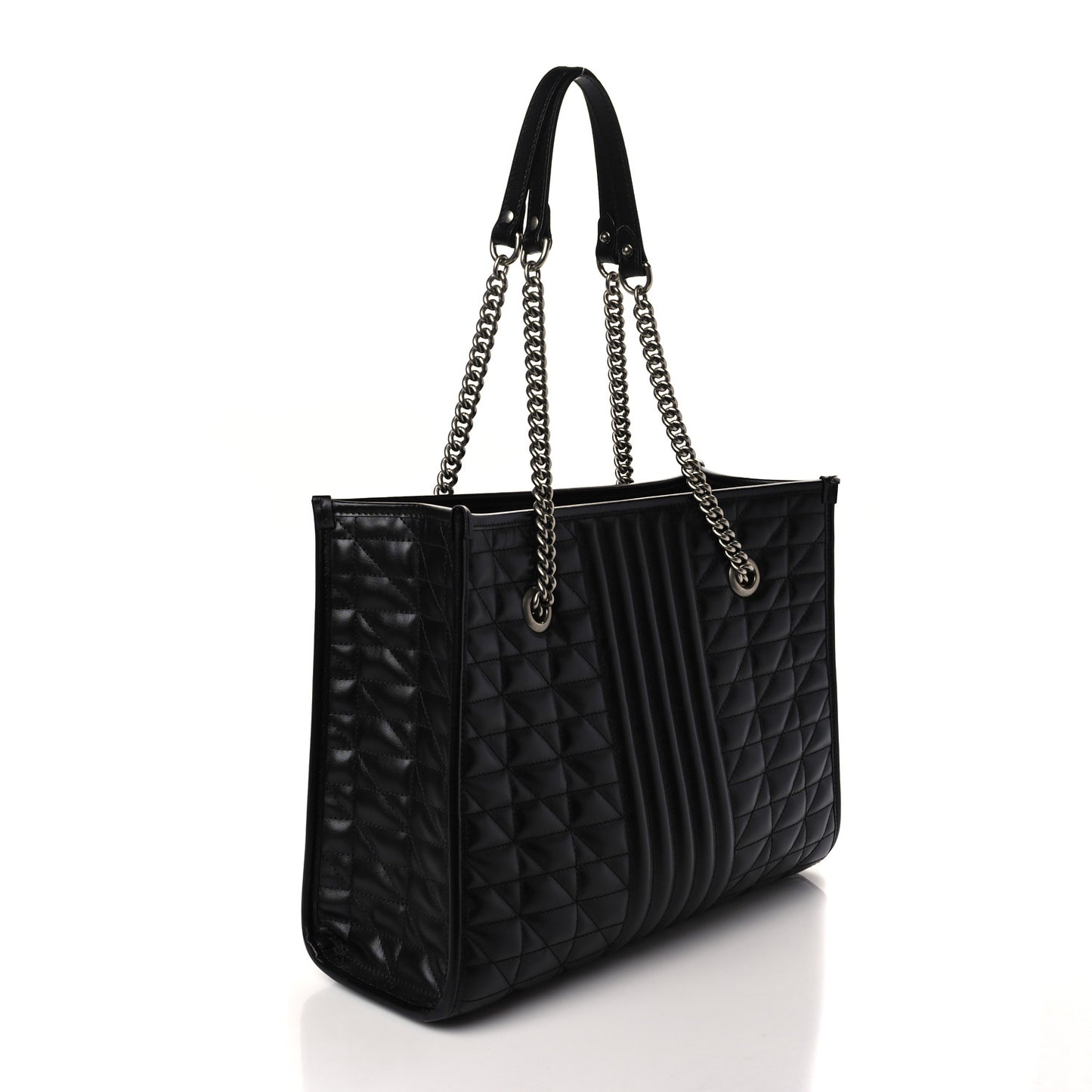 Calfskin Matelasse Aria Medium GG Marmont Shoulder Tote Black
