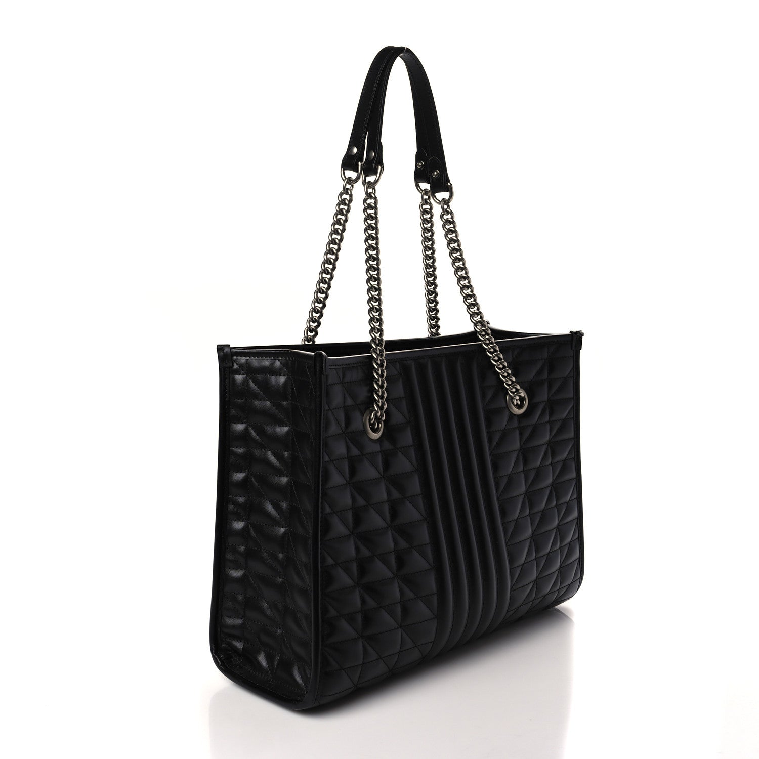 Gucci Calfskin Matelasse Aria Medium GG Marmont Shoulder Tote Black 3 of 9