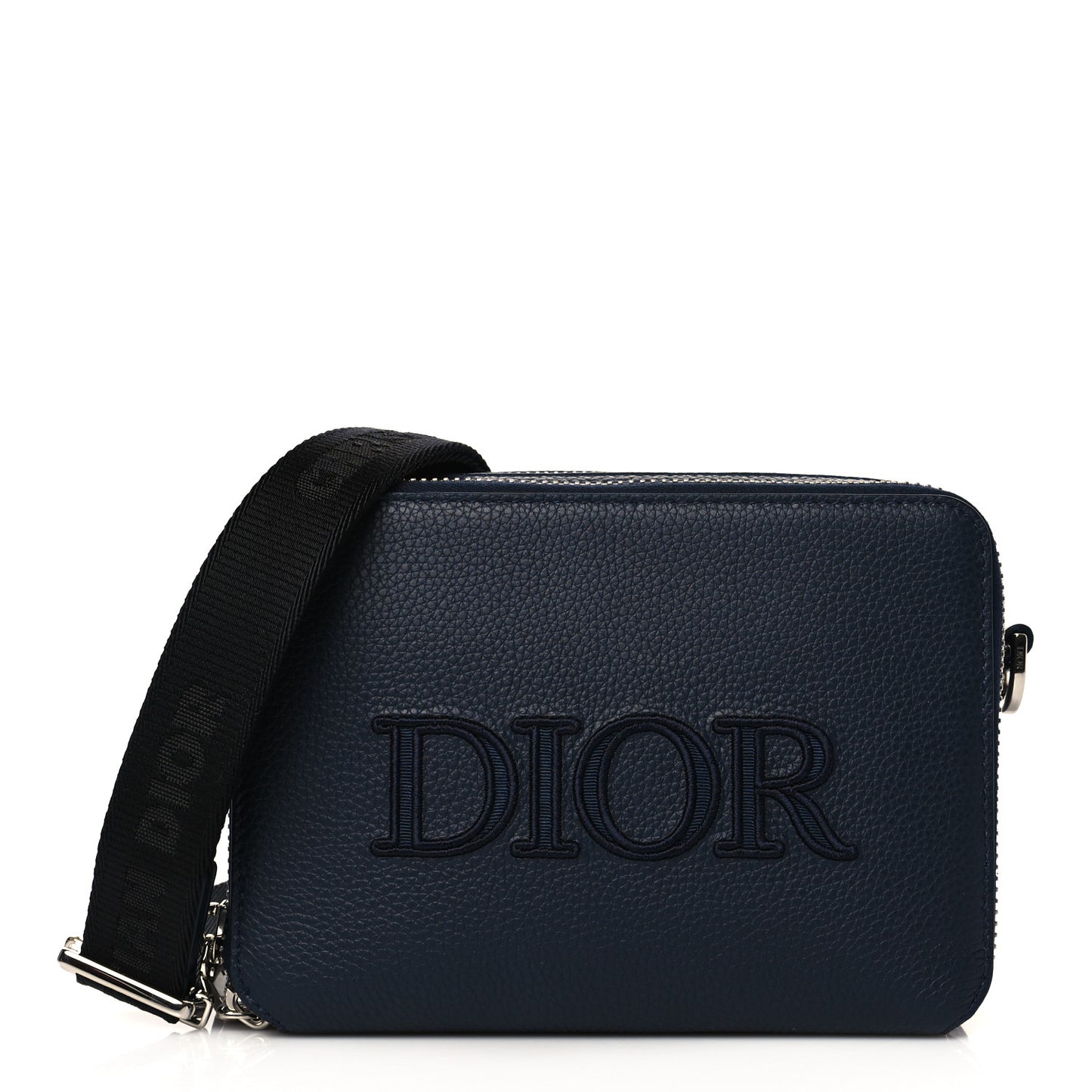 Grained Calfskin Pouch Navy Blue