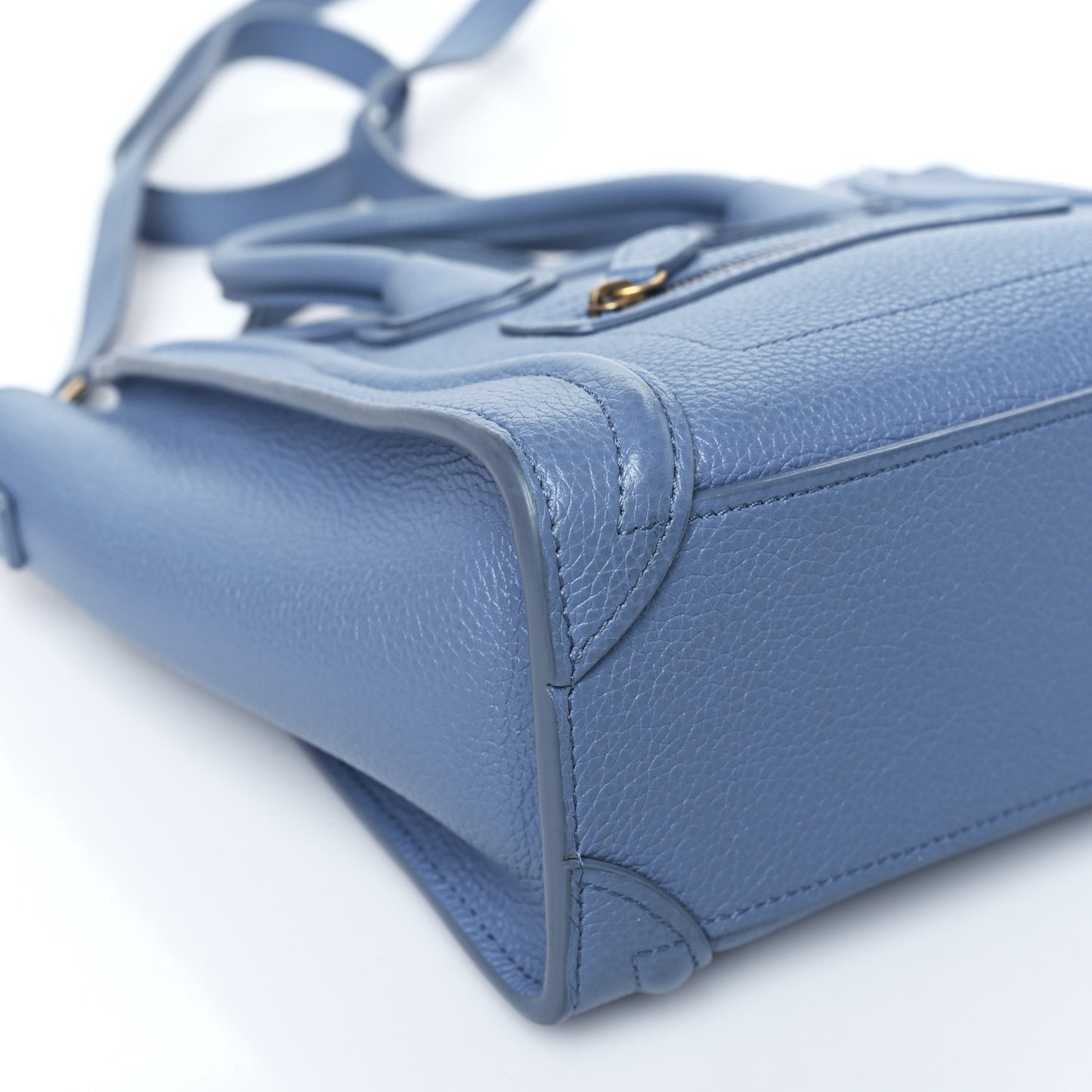 Drummed Calfskin Nano Luggage Blue