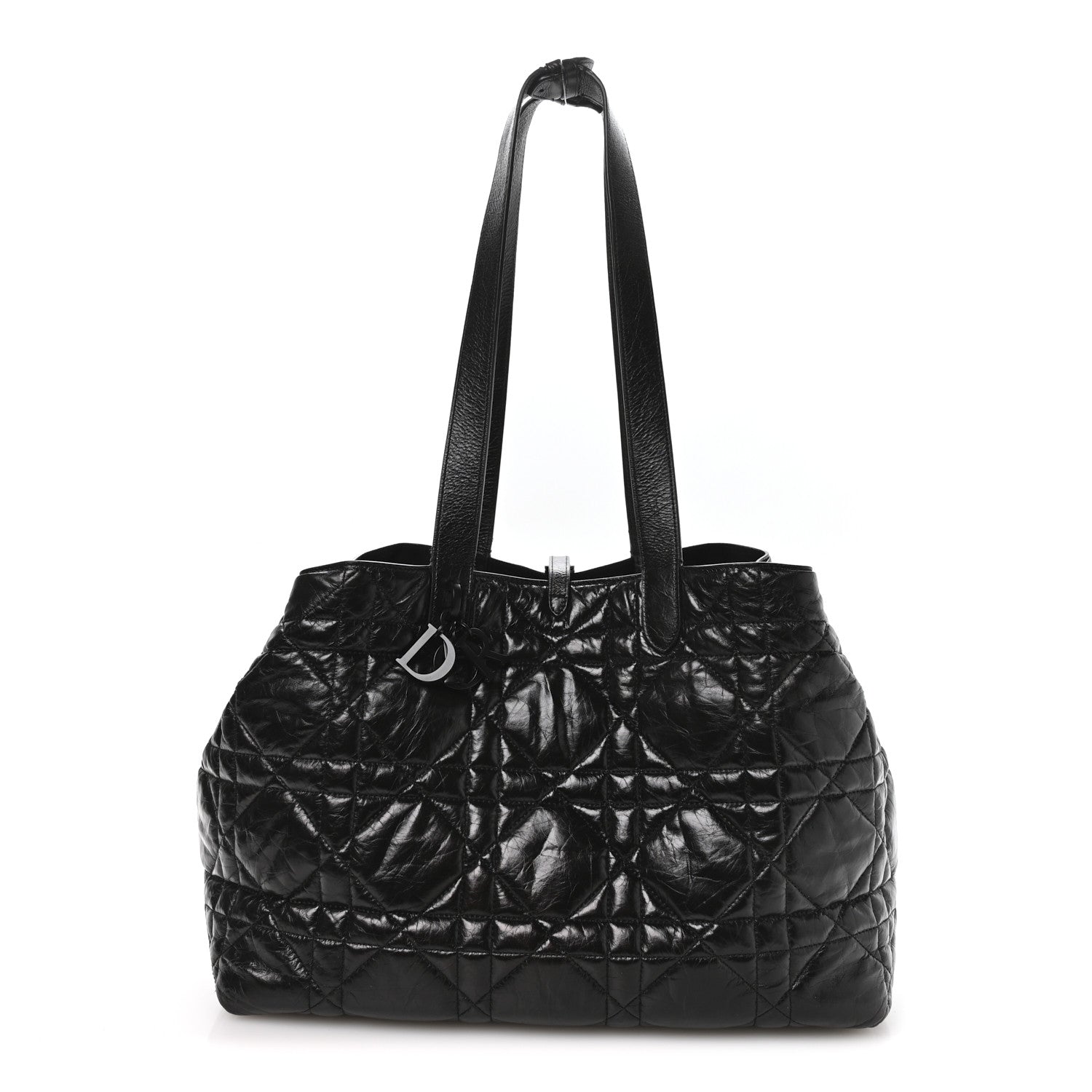 Christian Dior Crinkled Calfskin Macrocannage Large Toujours Black