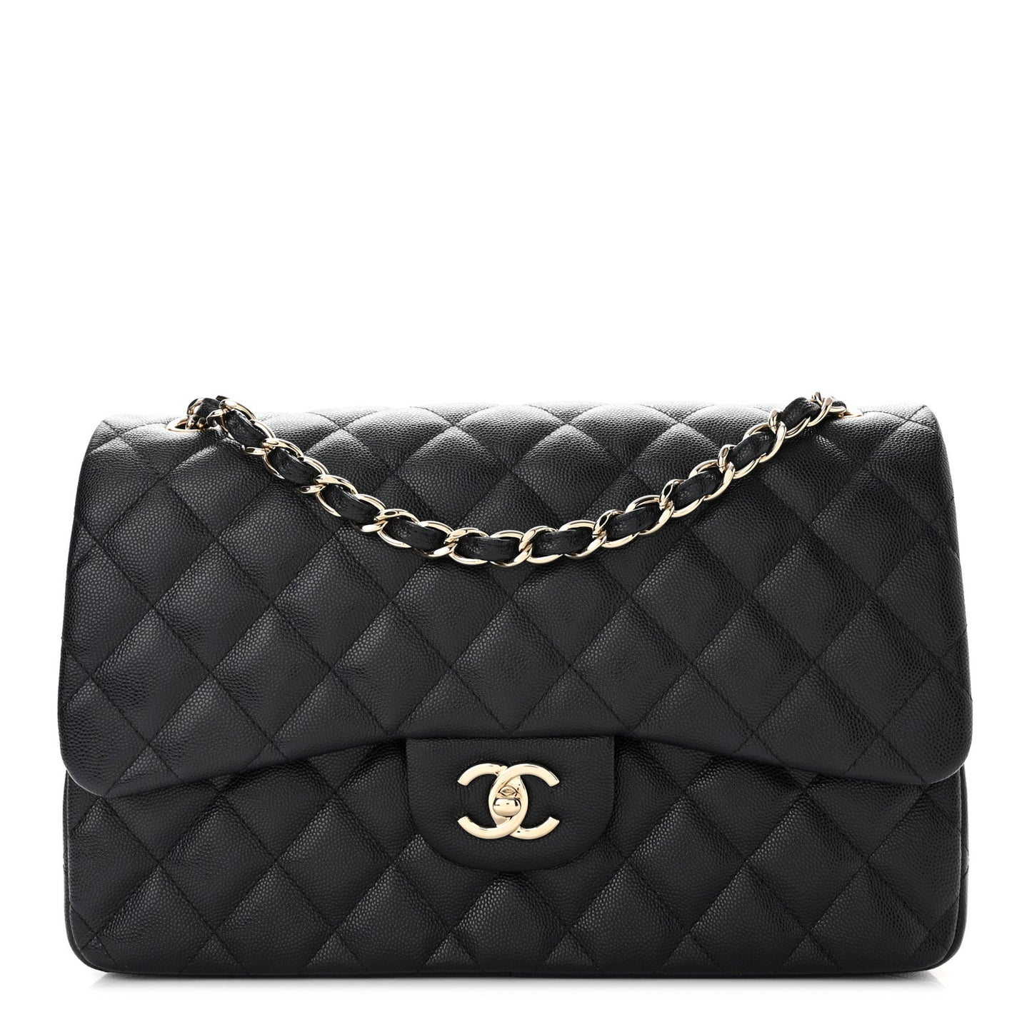 Caviar Quilted Jumbo Double Flap Navy