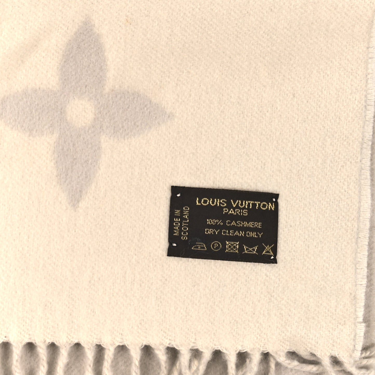 Cashmere Monogram Reykjavik Scarf Grey
