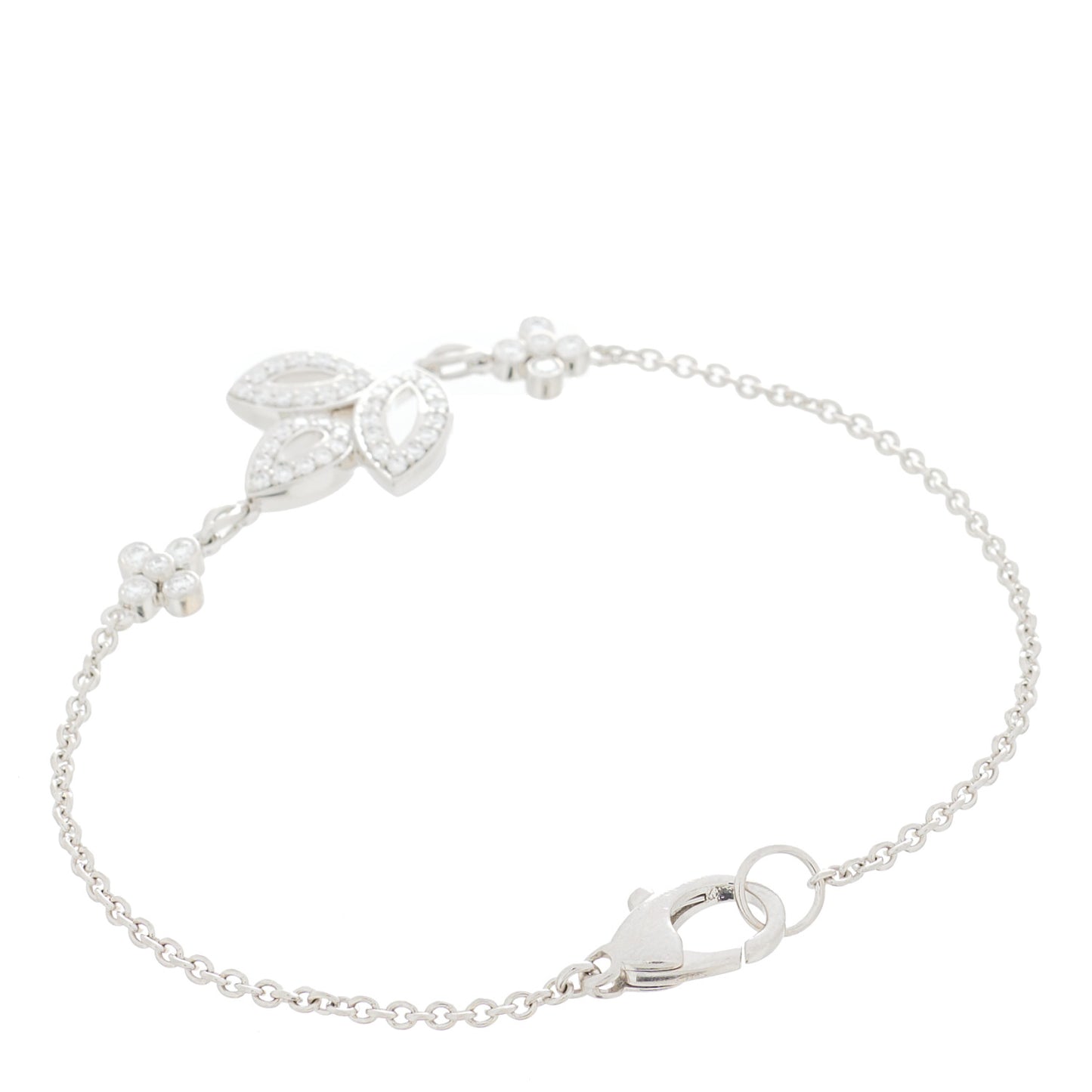 Platinum Diamond Lily Cluster Bracelet