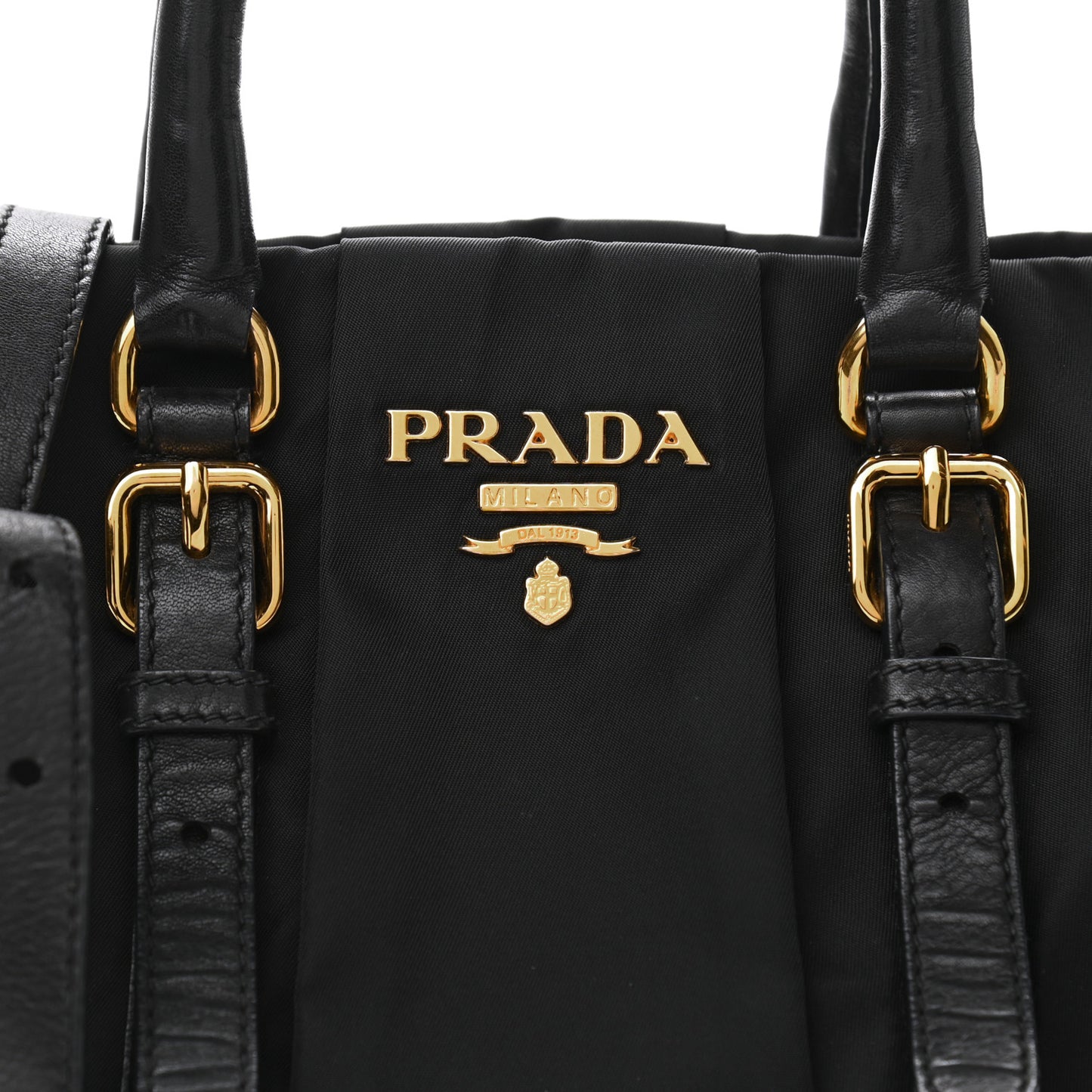 Tessuto Nylon Soft Calfskin Tote Black