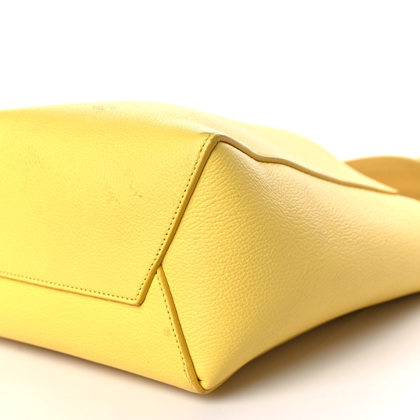 Soft Grained Calfskin Small Sangle Bucket Bag Citron