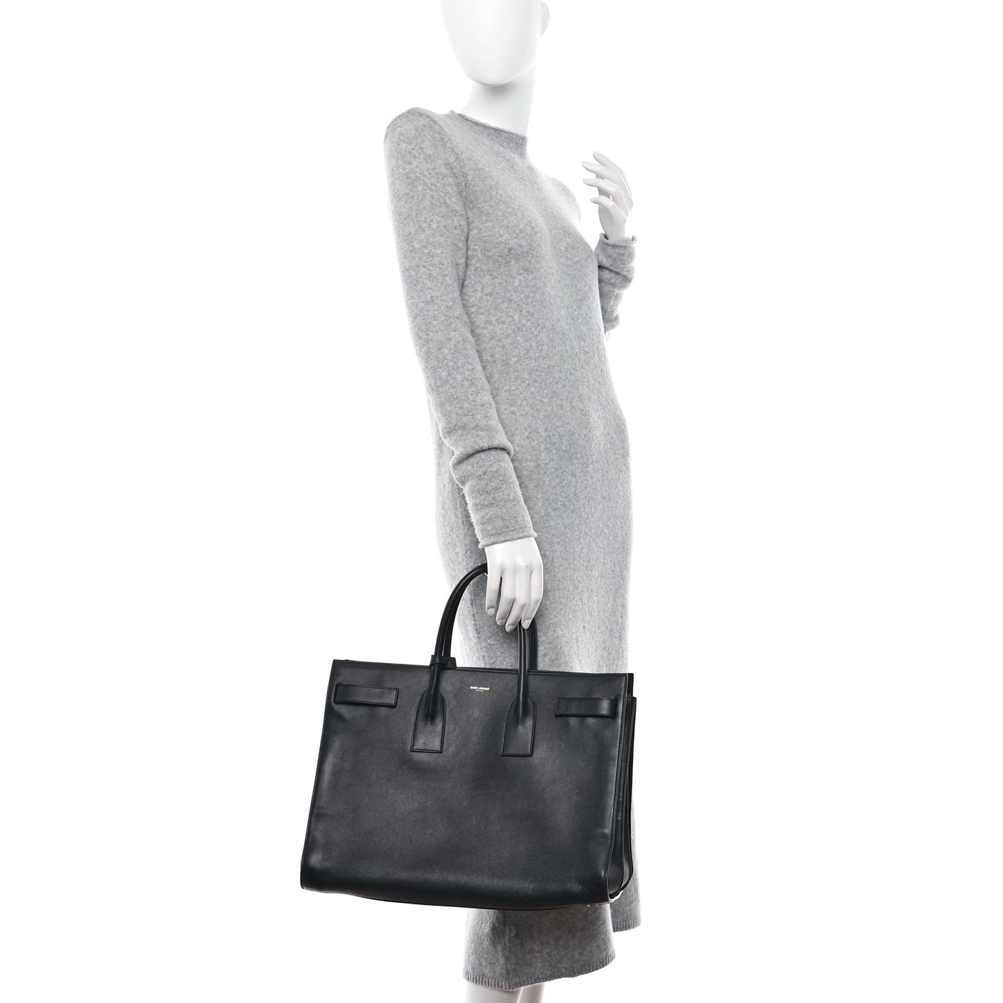 SAINT LAURENT Calfskin Large Sac De Jour Carryall Black