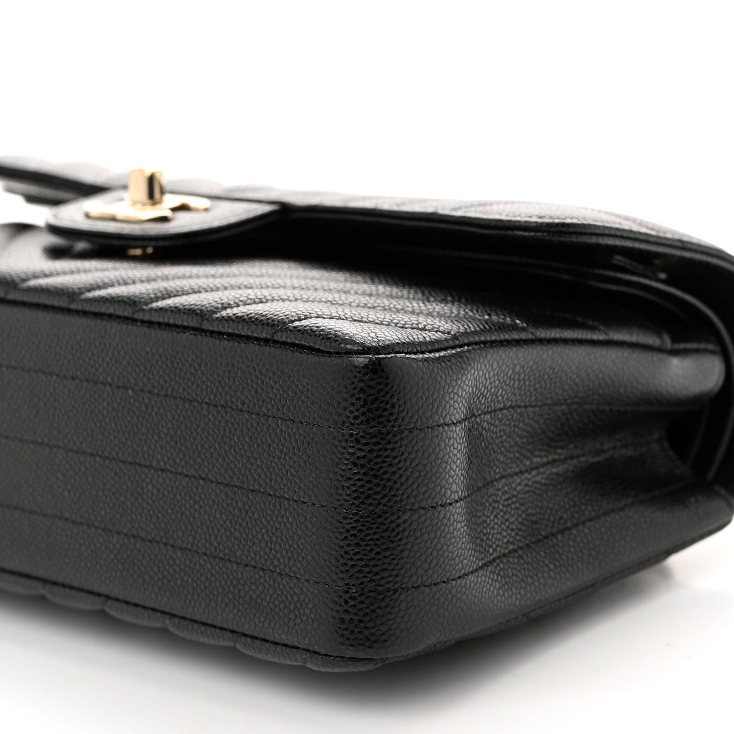 Chanel Caviar Chevron Quilted Small Double Flap Black 10 of 11