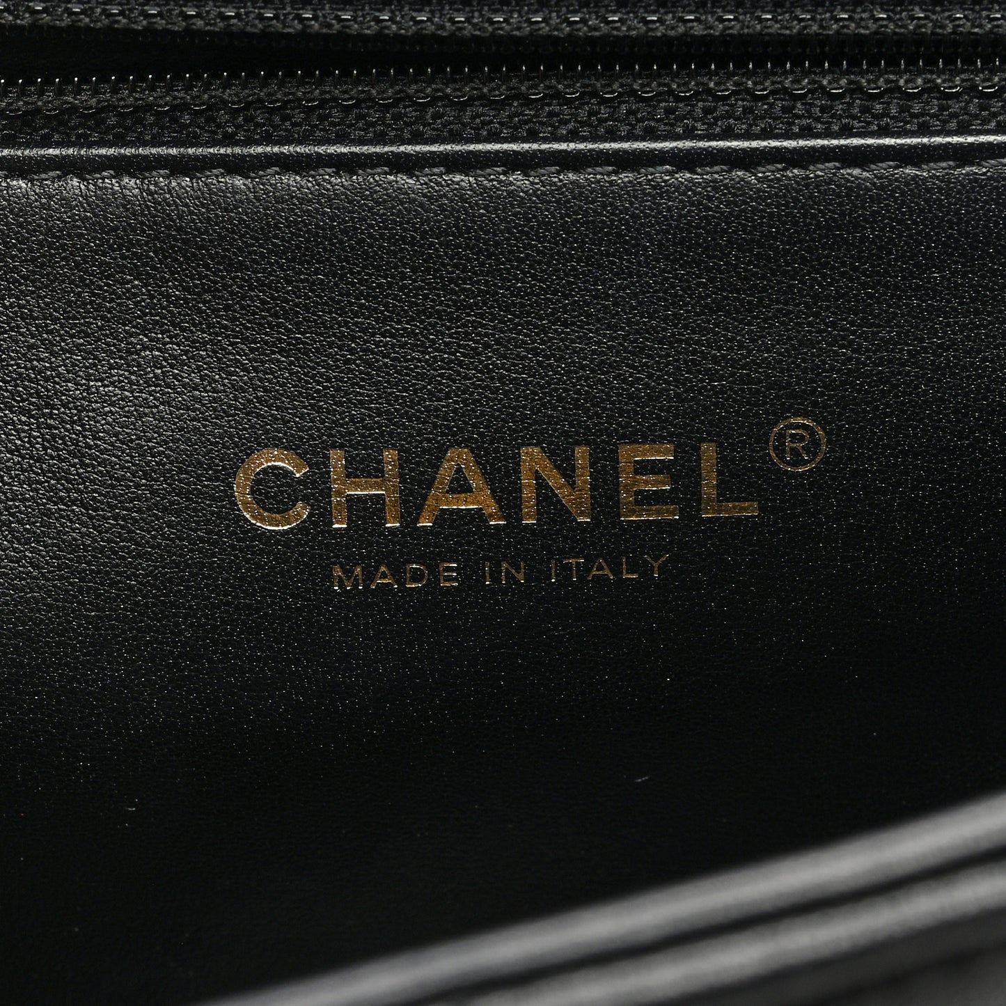 Lambskin Quilted Chaine Lettre Square Flap Black
