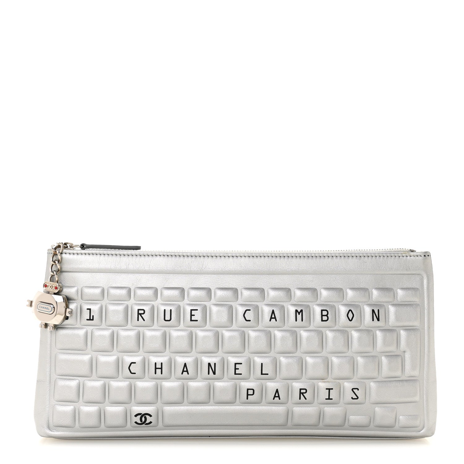 Chanel Metallic Calfskin Keyboard Pouch Silver 1825747 – FASHIONPHILE