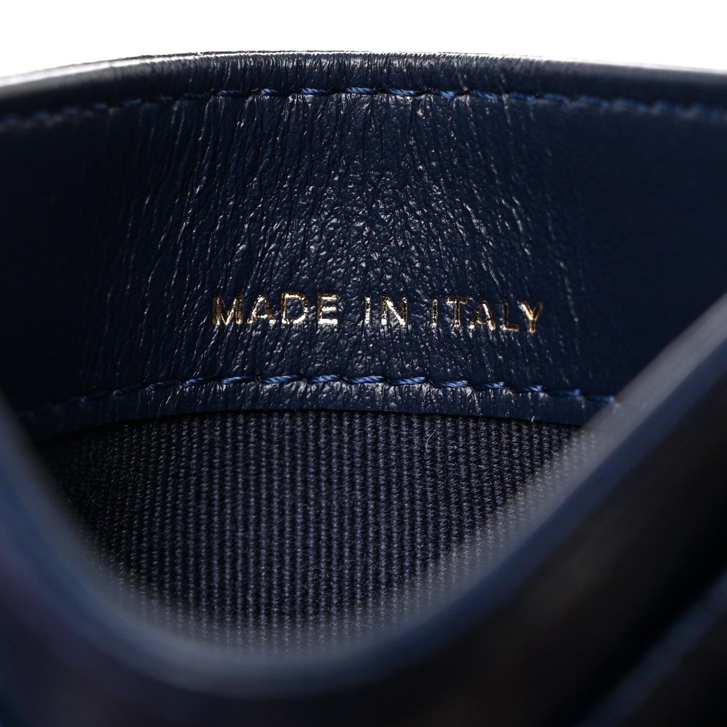 Caviar Quilted Card Holder Navy