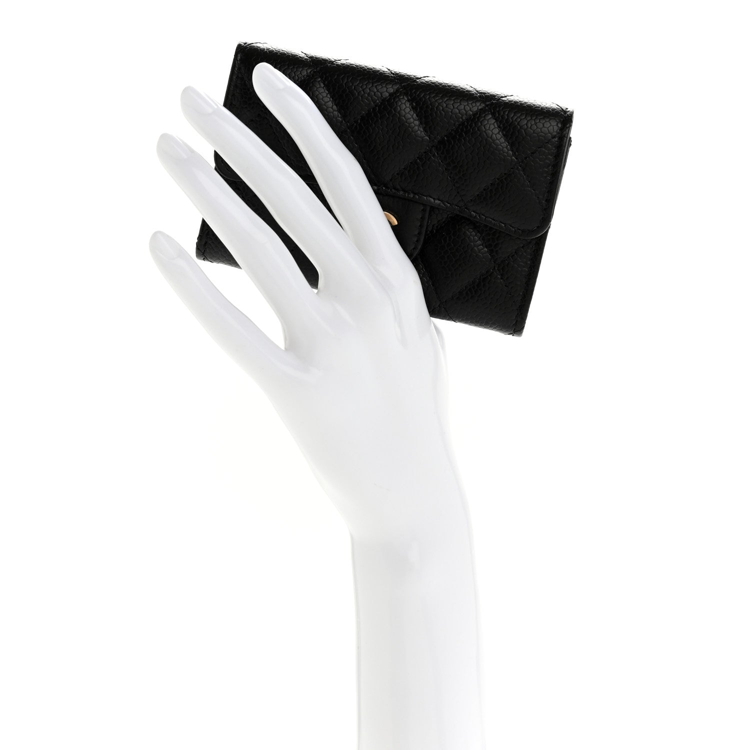 Chanel Caviar Quilted Flap Card Holder Wallet Black 2 of 9