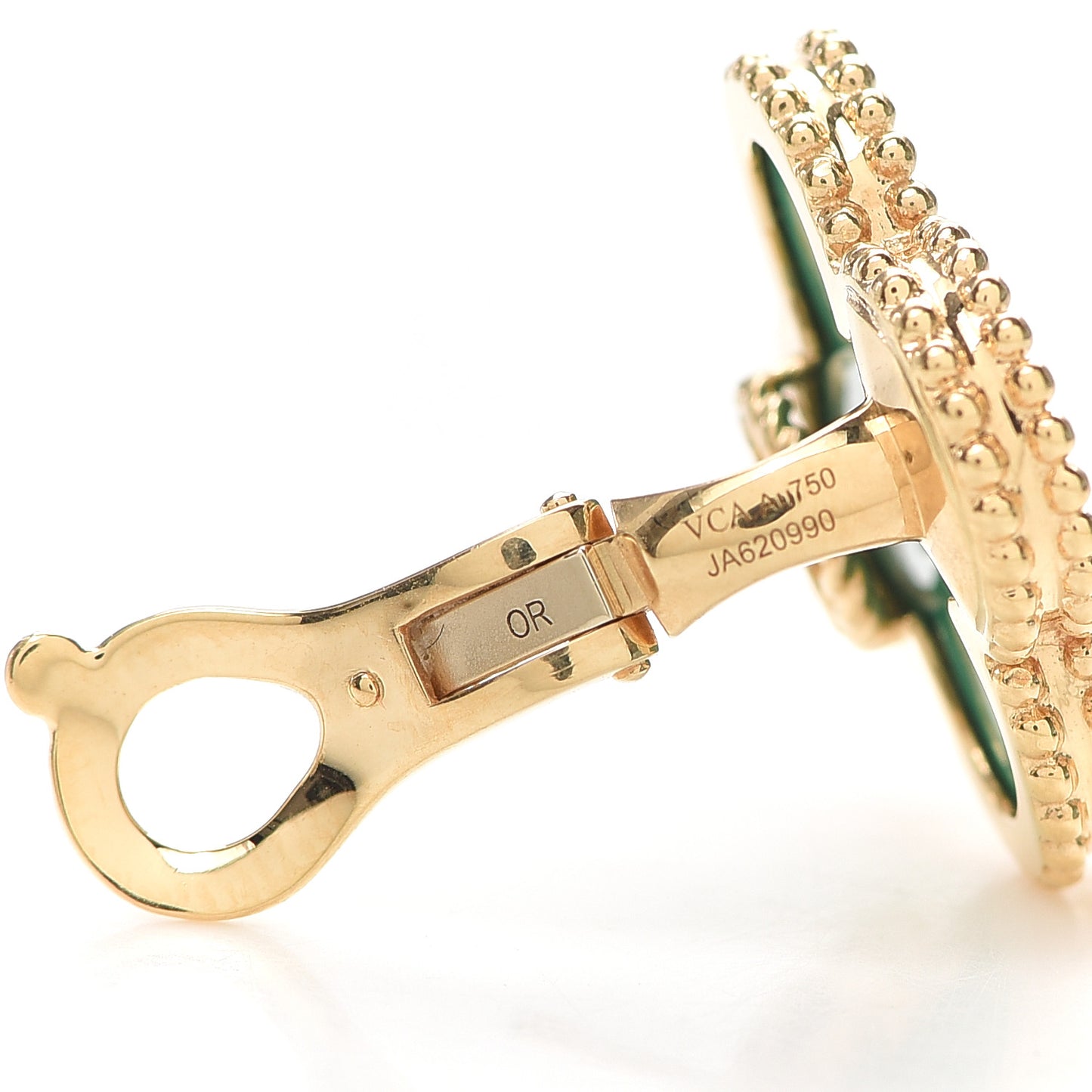 18K Yellow Gold Malachite Magic Alhambra Earrings