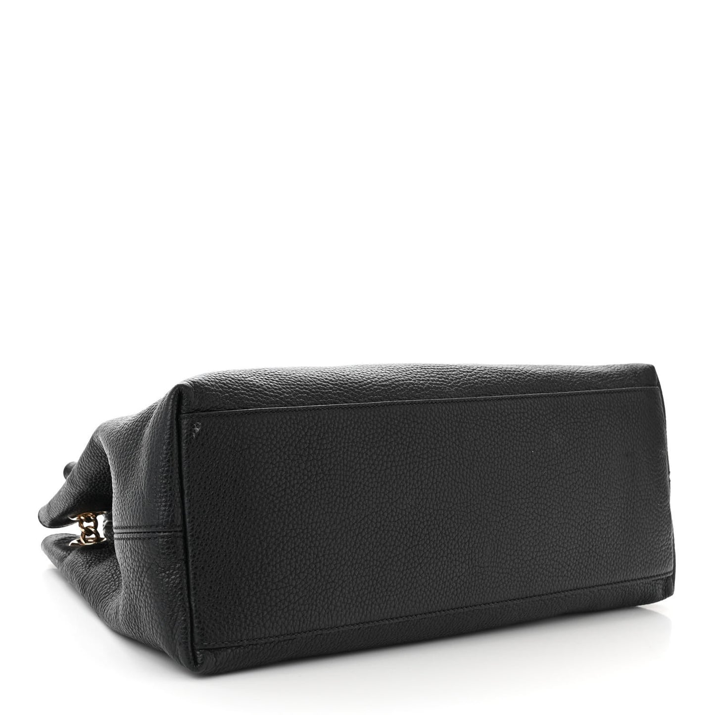 Pebbled Calfskin Medium Soho Chain Shoulder Bag Black