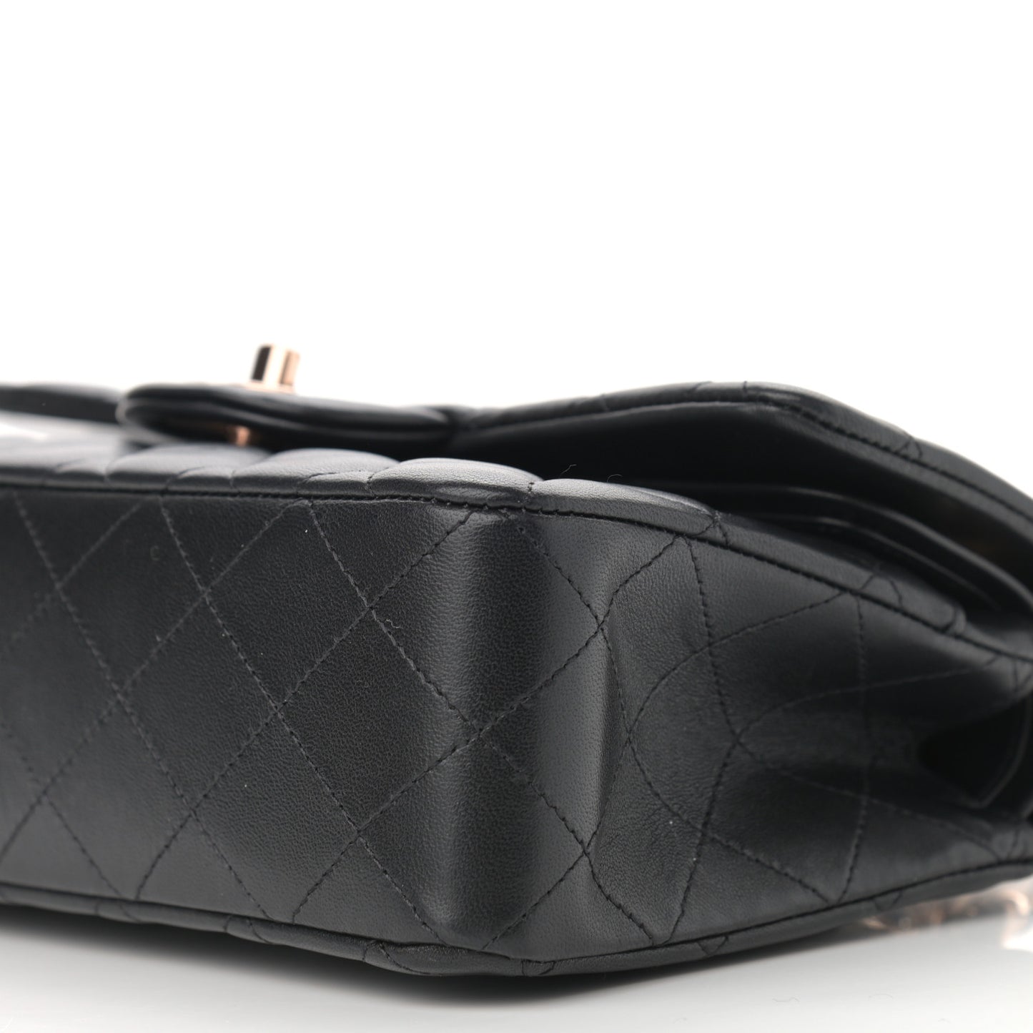 Lambskin Quilted Small Double Flap Black