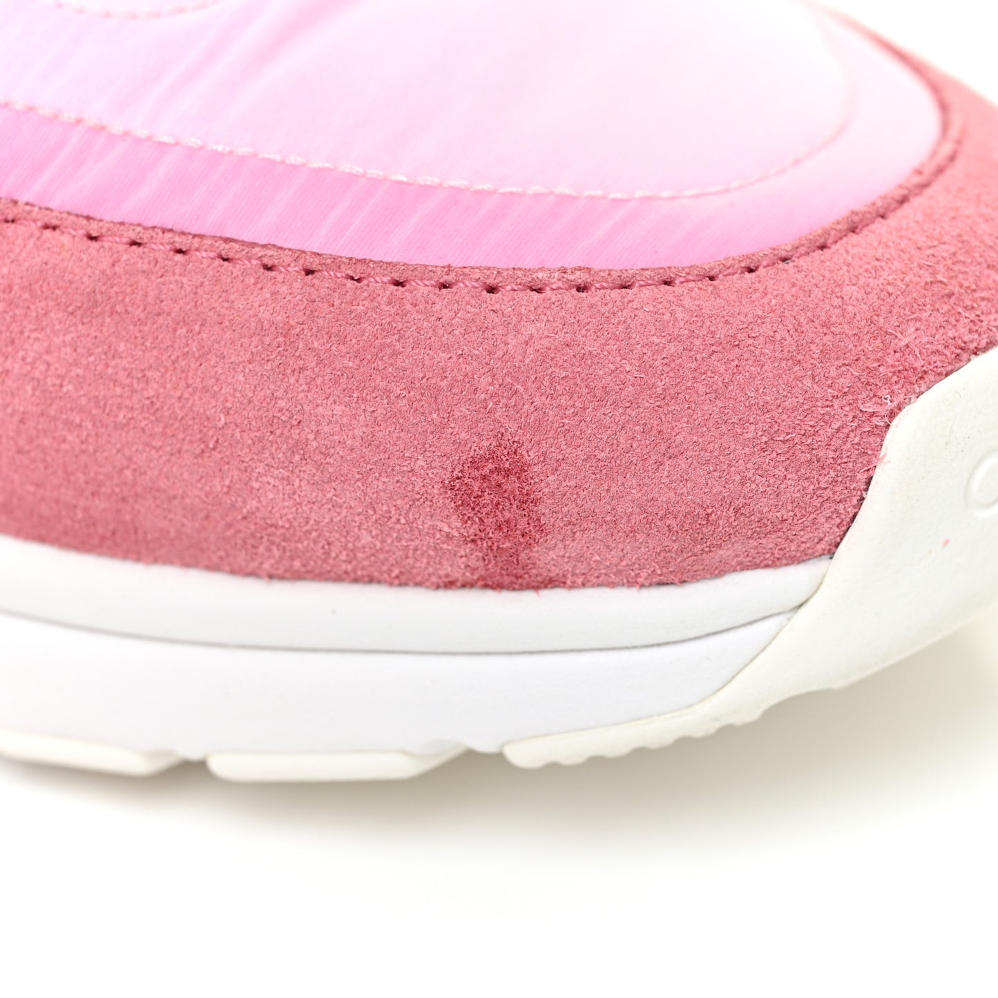 Nylon Calfskin Suede Womens CC Sneakers 38 Pink