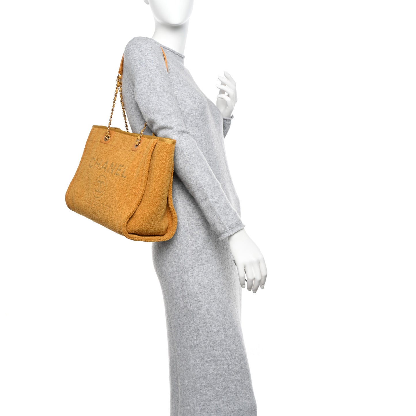 Lurex Canvas Small Deauville Tote Yellow