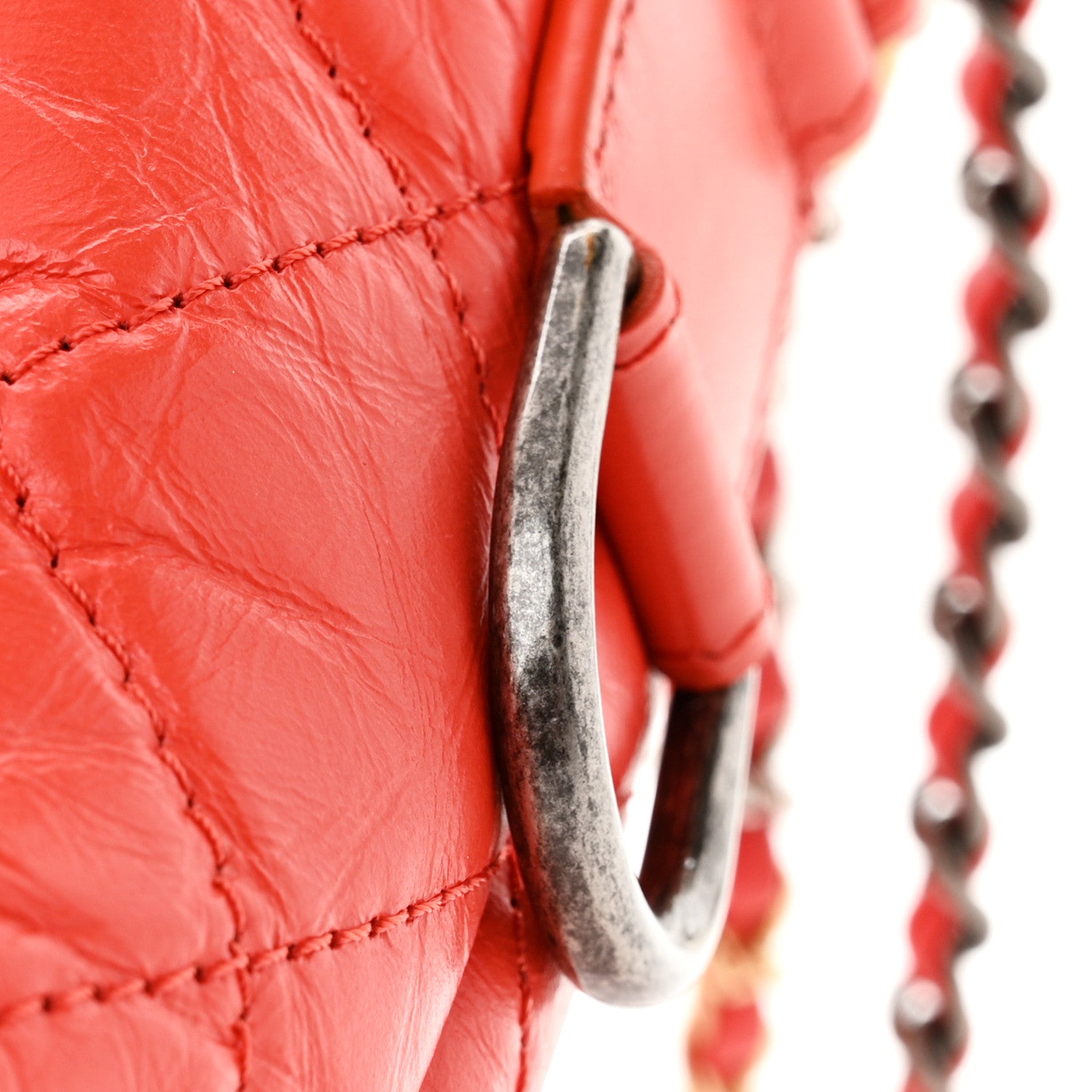 Chanel Aged Calfskin Quilted Medium Gabrielle Hobo Red 11 of 11