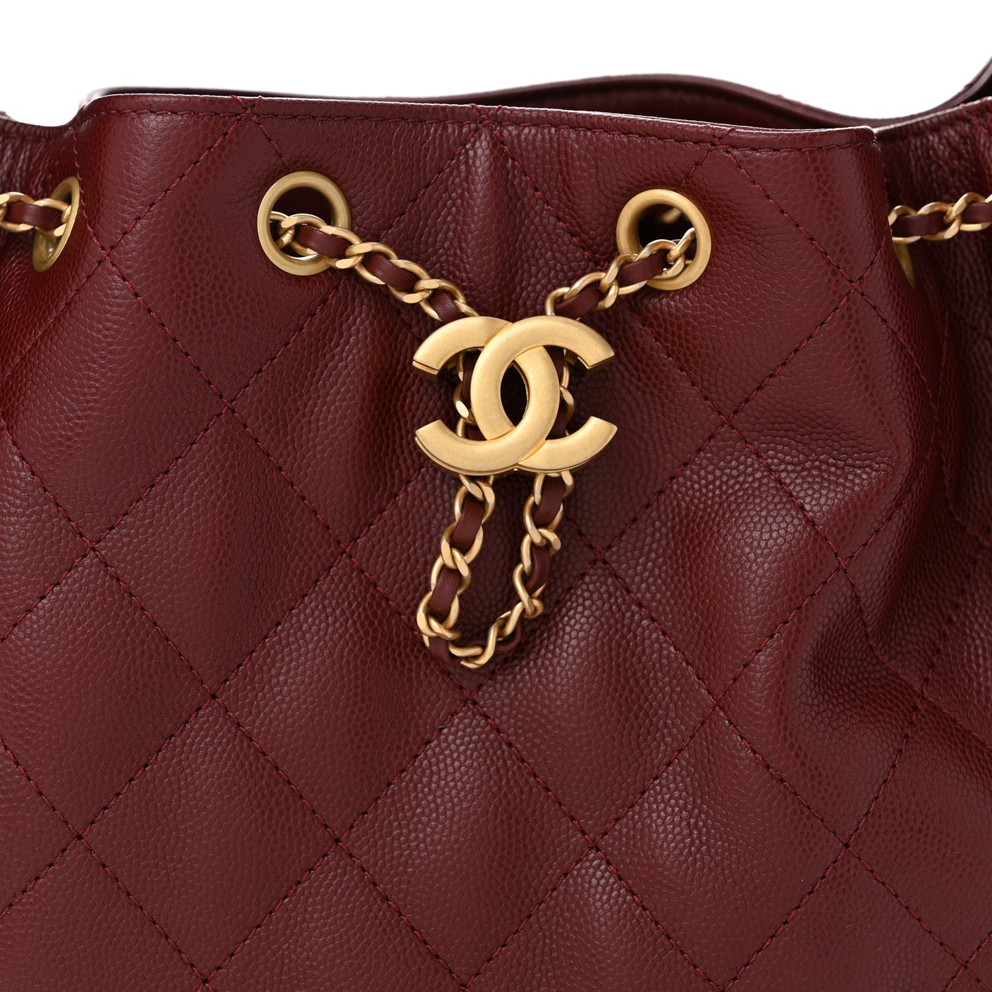 Caviar Quilted Small Chanel 25 Handbag Burgundy